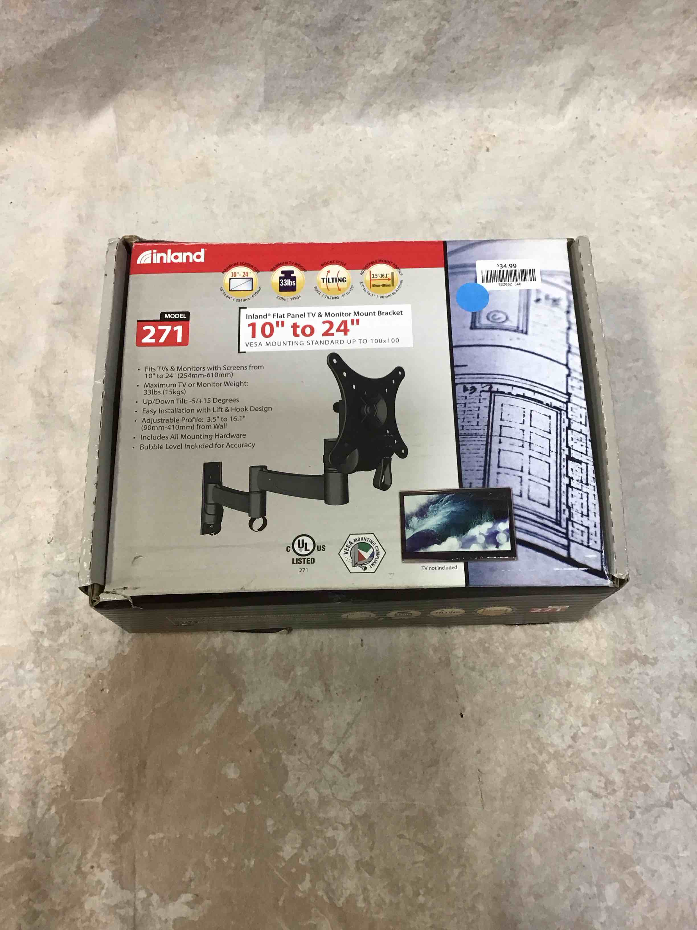 Condition photo showing Good Condition for inland 10”-24” monitor mount