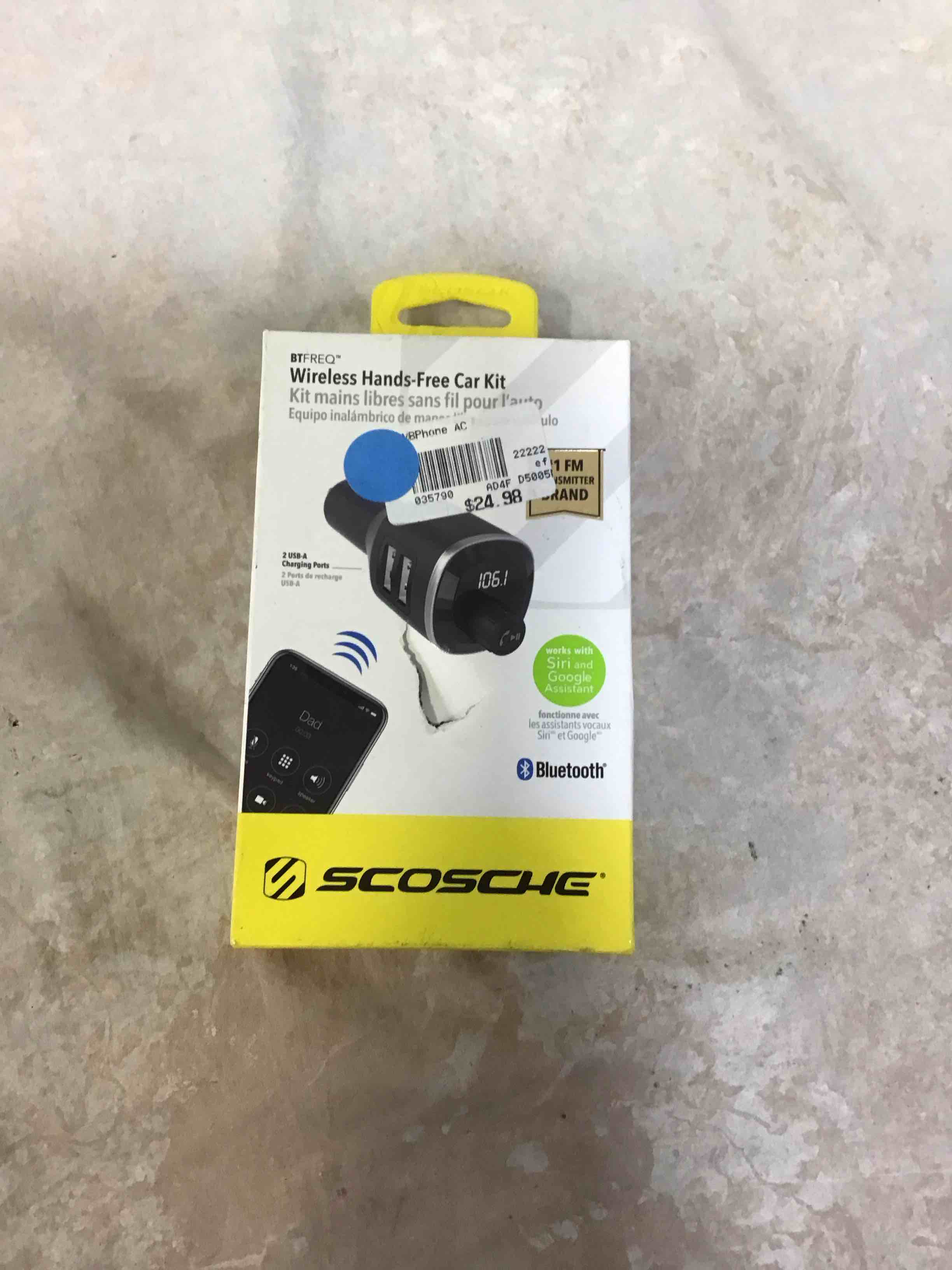 Condition photo showing Good Condition for scosche - btfreq bluetooth fm transmitter hands free car kit w/ dual usb ports - black