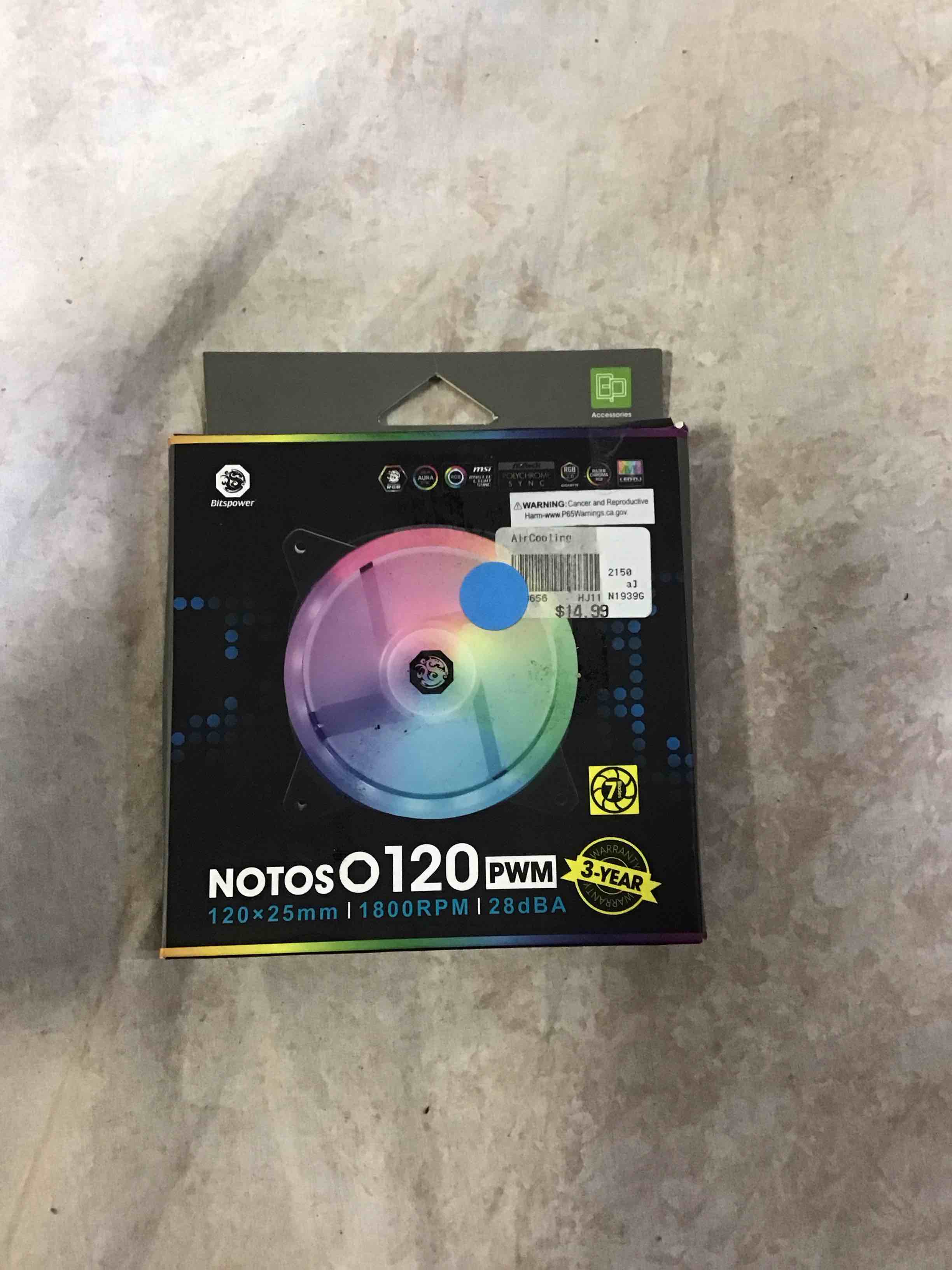Condition photo showing Good Condition for bitspower notos o 120 pwm fan digital rgb