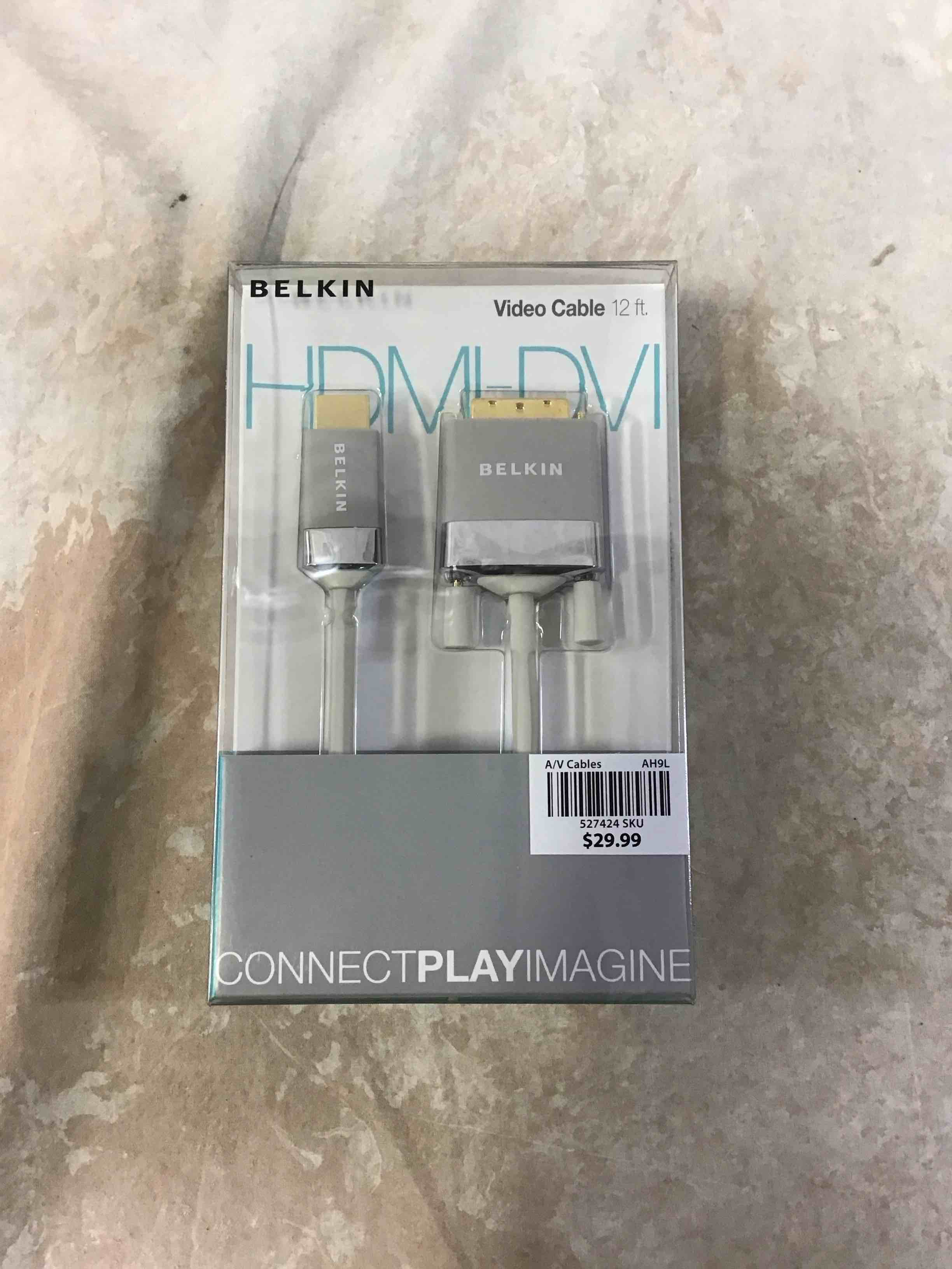 Condition photo showing New/Like New for belkin av22401-12-wht hdmi to dvi-d cable adapter