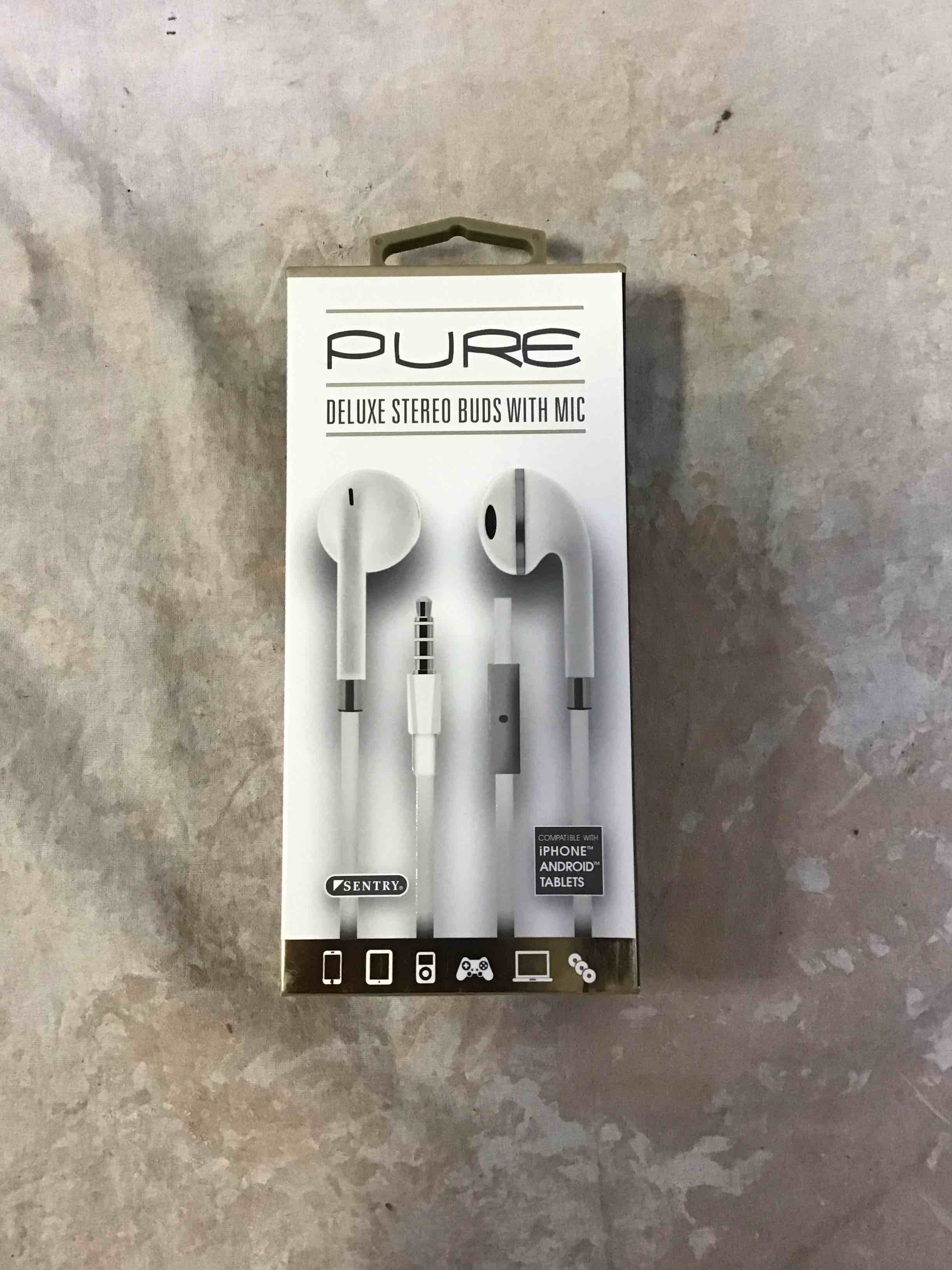 sentry hm227 pure series stereo in-ear buds with in-line mic assortment