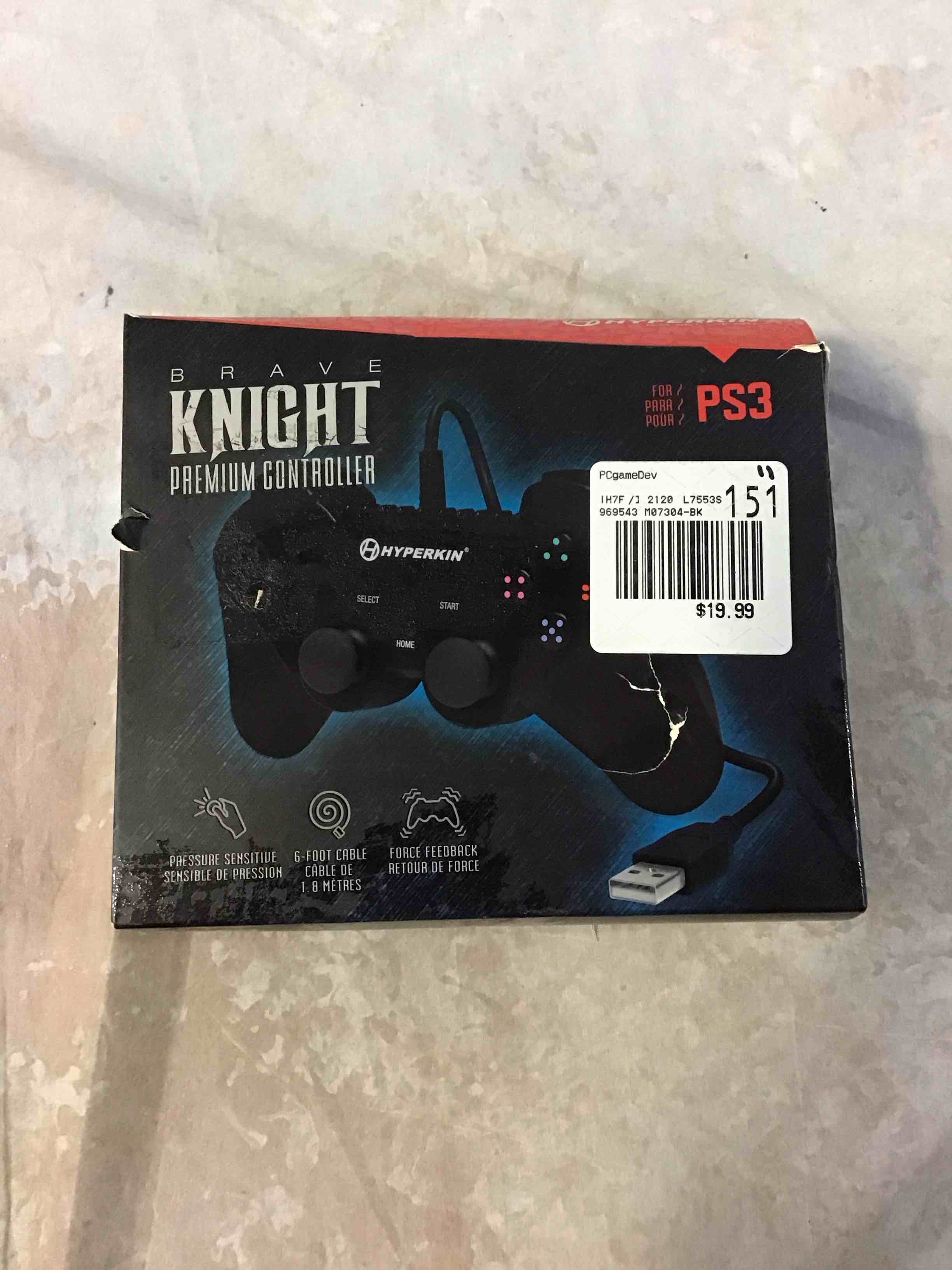 hyperkin brave knight premium controller for ps3/ pc/ mac (black)