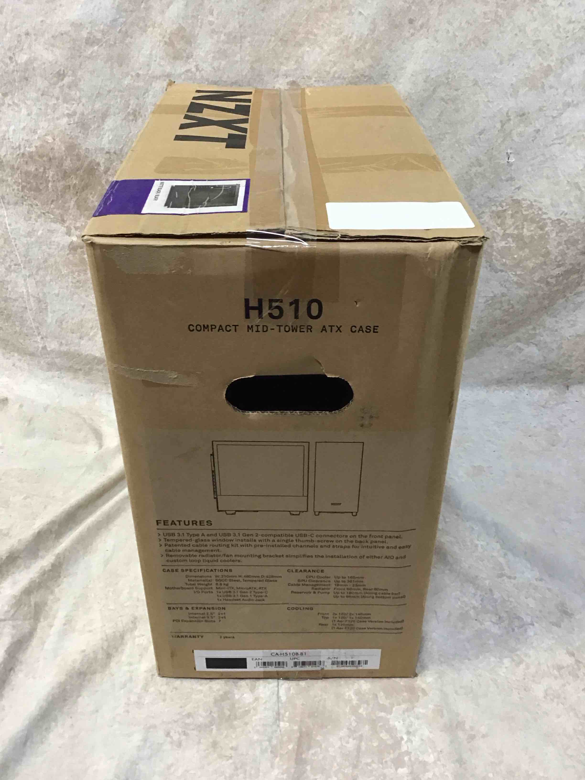 nzxt - h510 compact atx mid-tower case with tempered glass - matte black