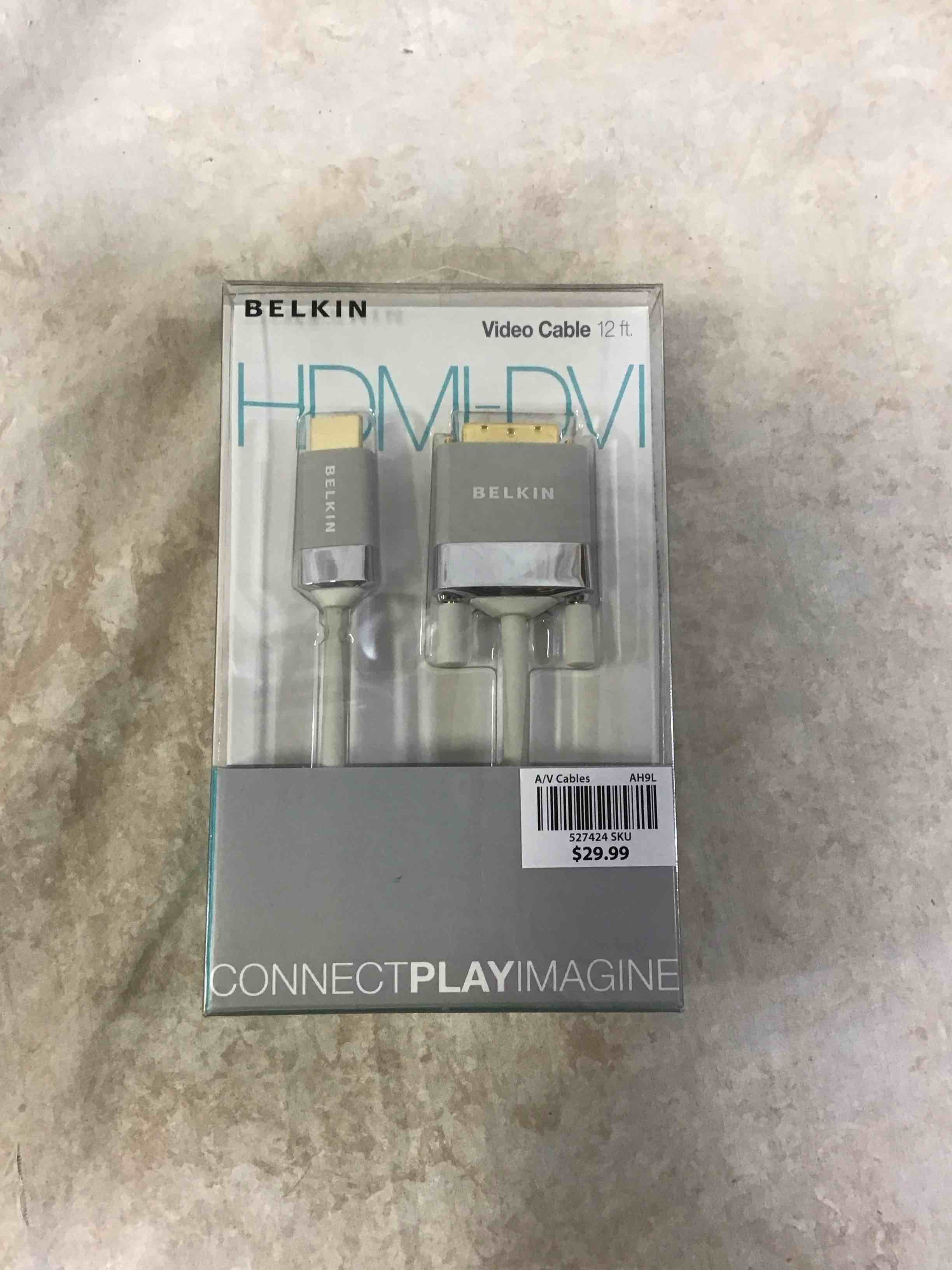 Condition photo showing New/Like New for belkin av22401-12-wht hdmi to dvi-d cable adapter