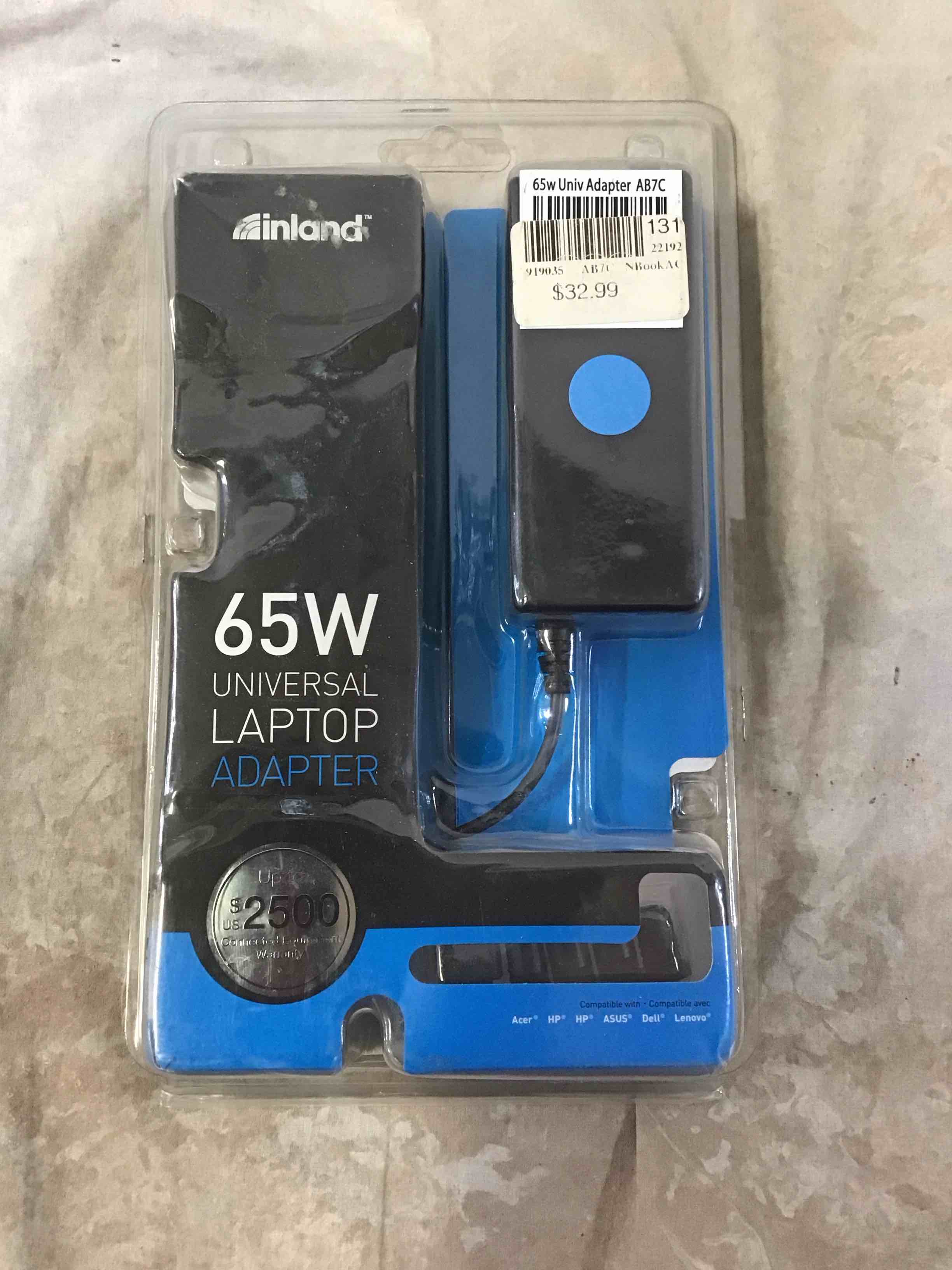 inland 65w universal laptop adapter 