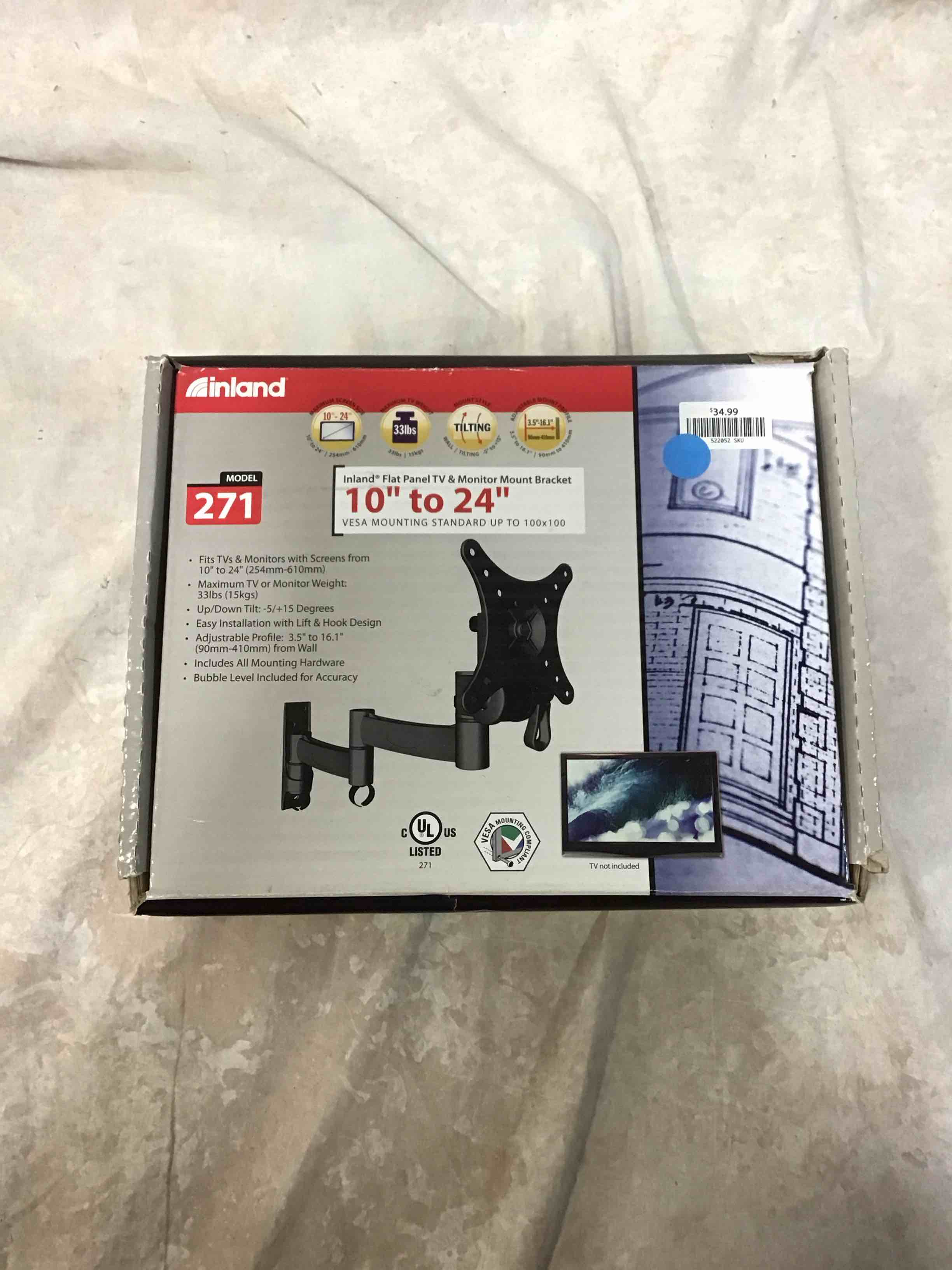 inland 10”-24” monitor mount