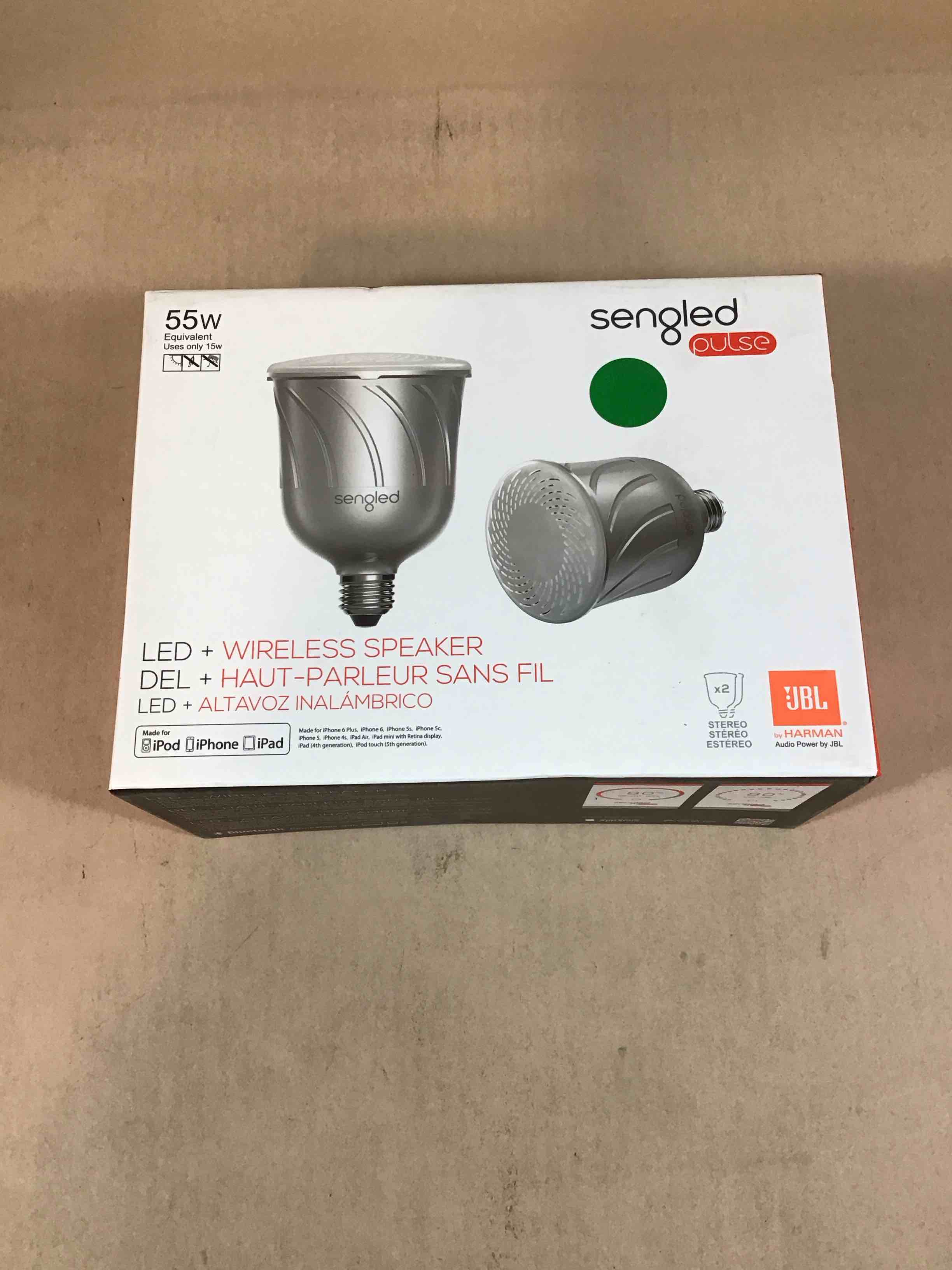 sengled pulse dimmable white smart br30 light bulb + bluetooth speaker  55w equivalent  no hub required  2 bulbs