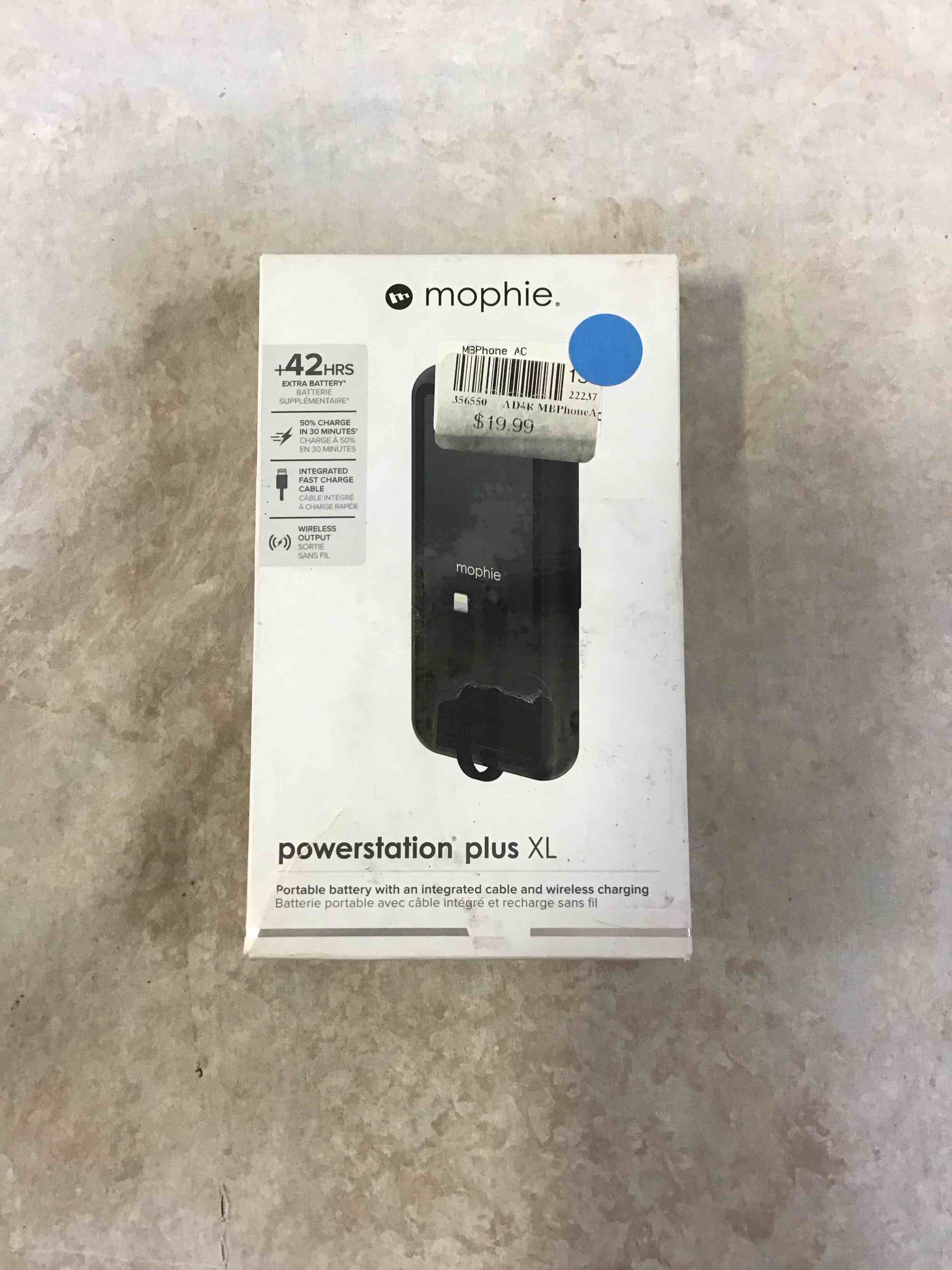 mophie powerstation plus xl portable battery & wireless charger 8k black