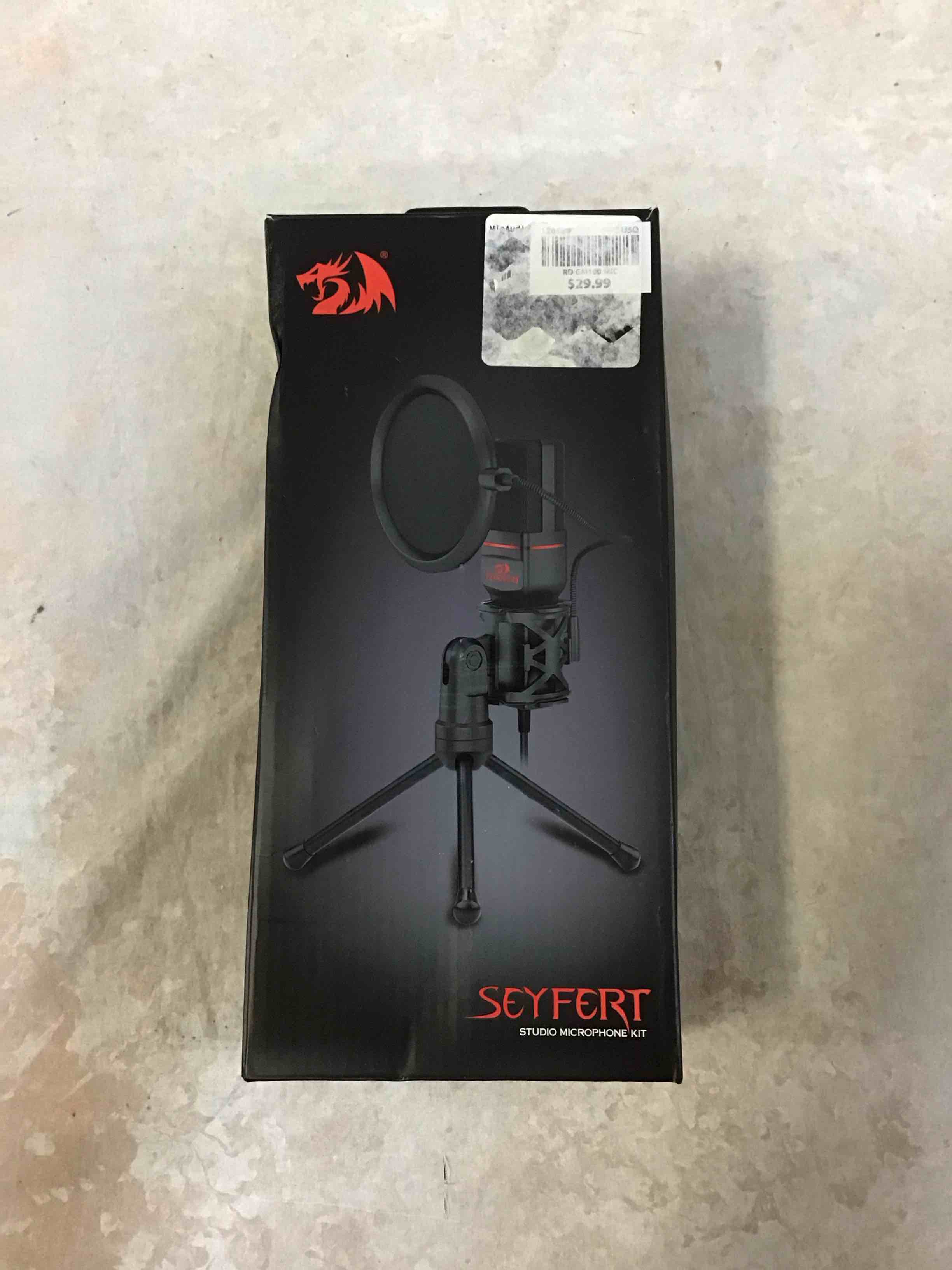 redragon gm100 omni condenser pro microphone mic stand tripod audio 3.5mm jack