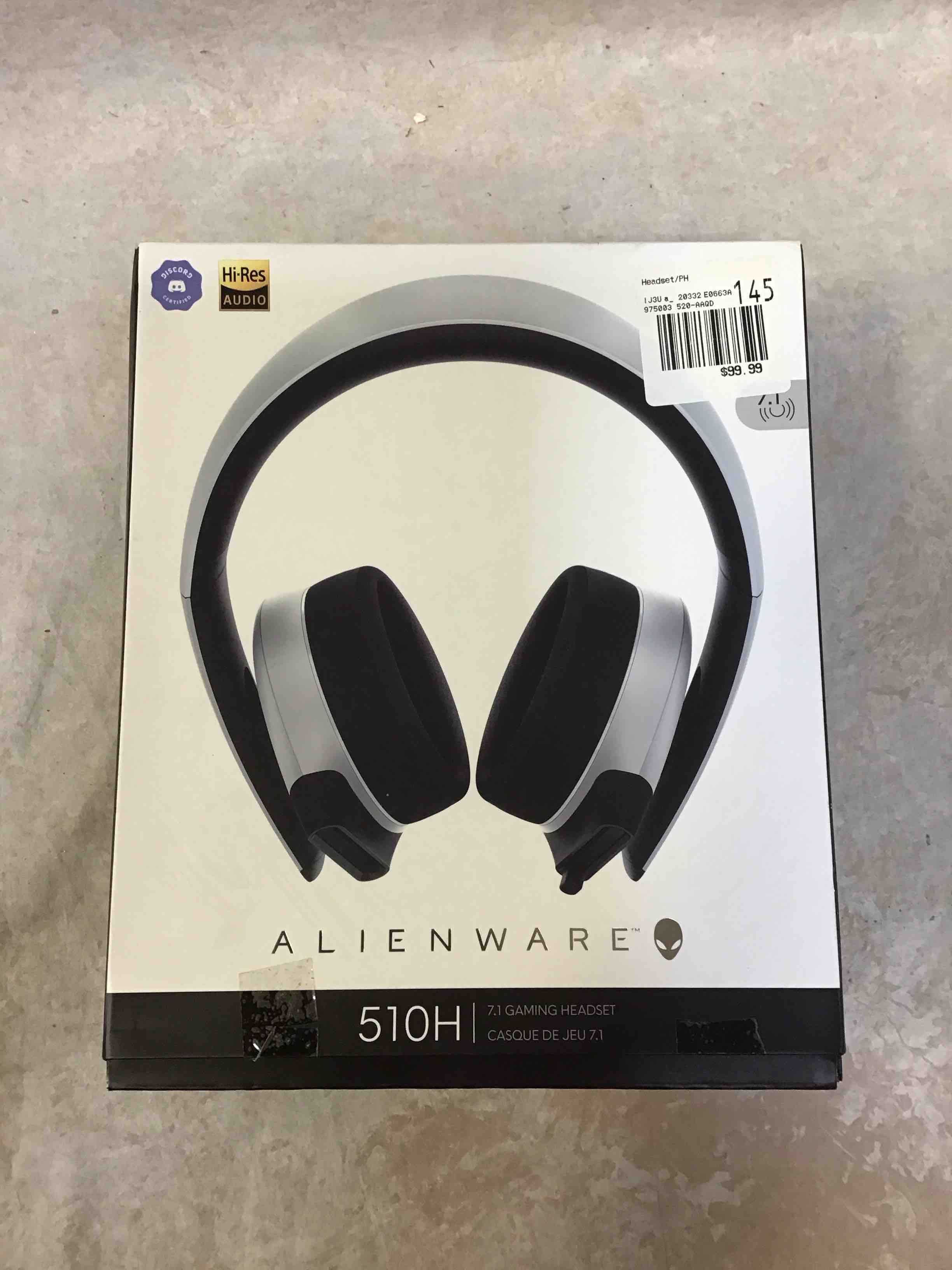 alienware - aw510h wired 7.1 gaming headset - lunar light