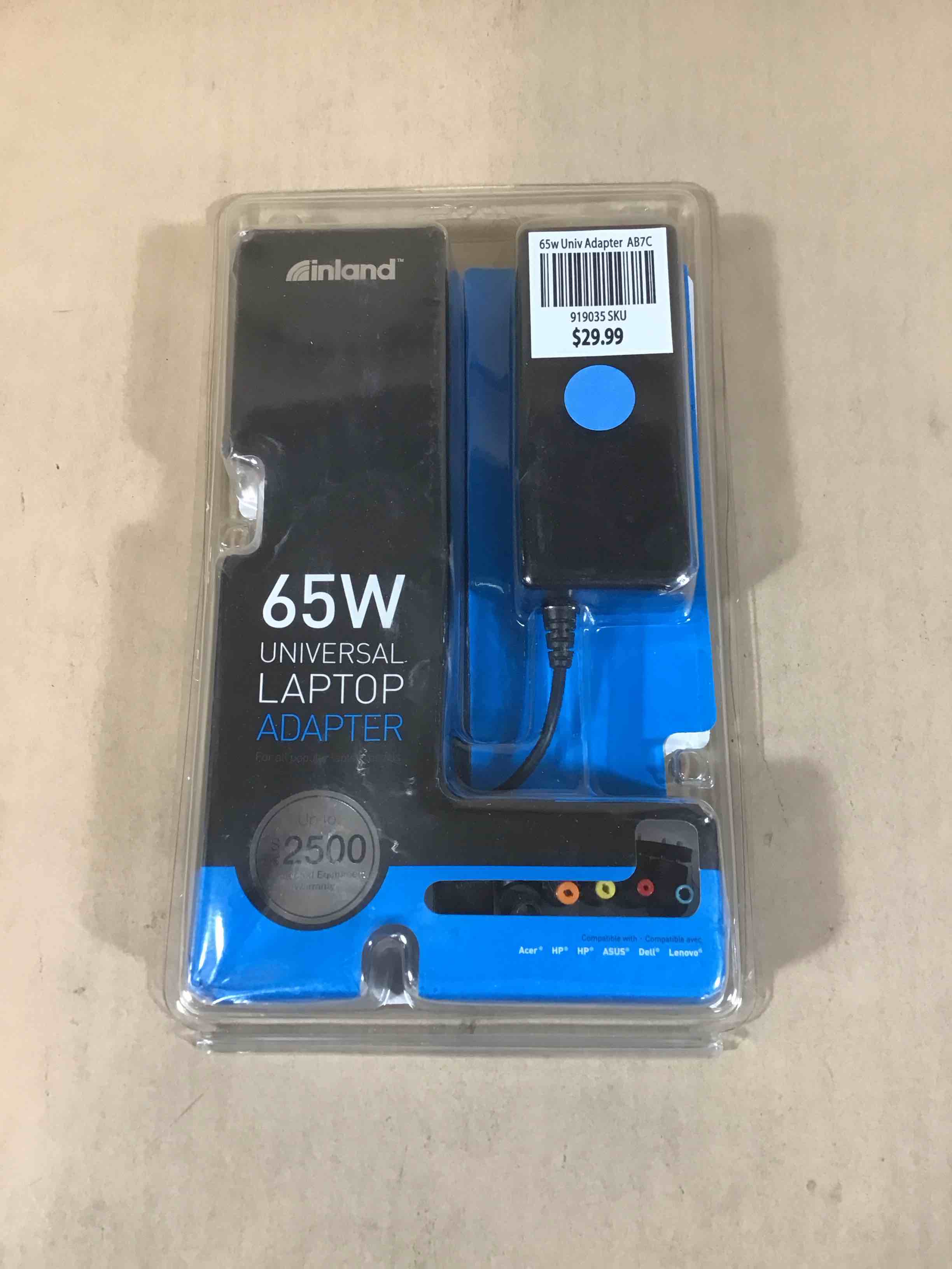 inland universal laptop adapter 65w