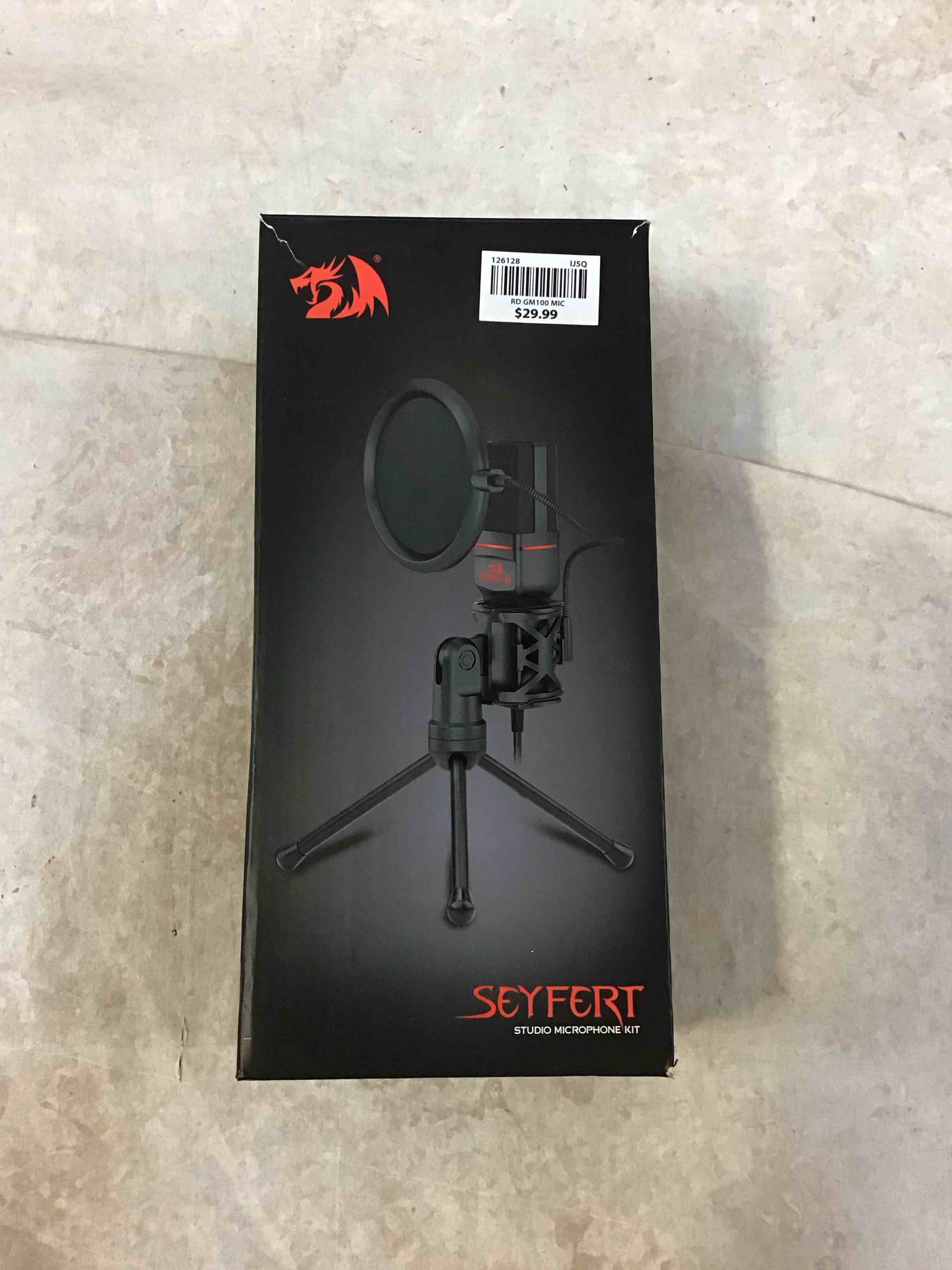 redragon gm100 omni condenser pro microphone mic stand tripod audio 3.5mm jack