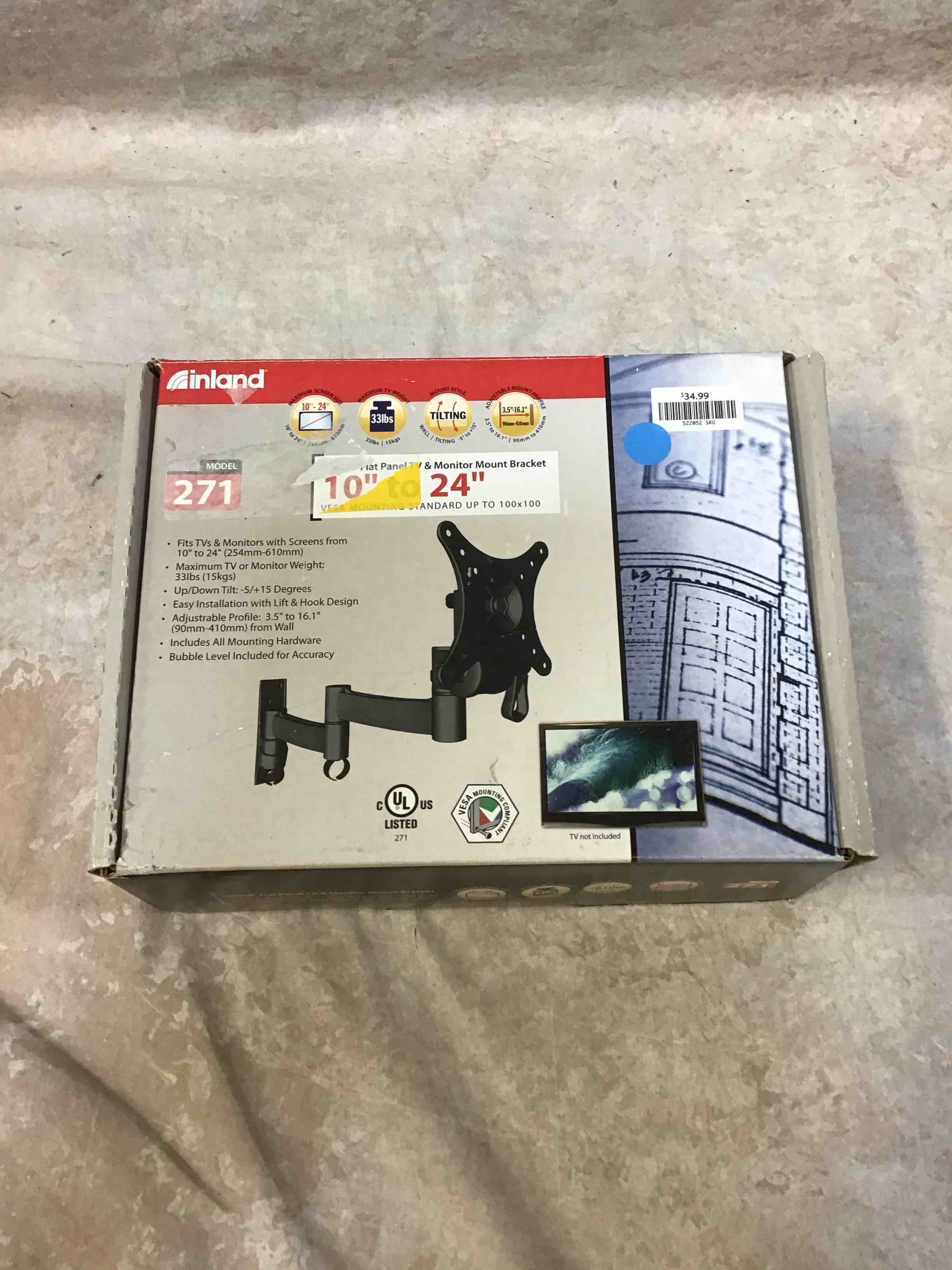 Condition photo showing Good Condition for inland 10”-24” monitor mount