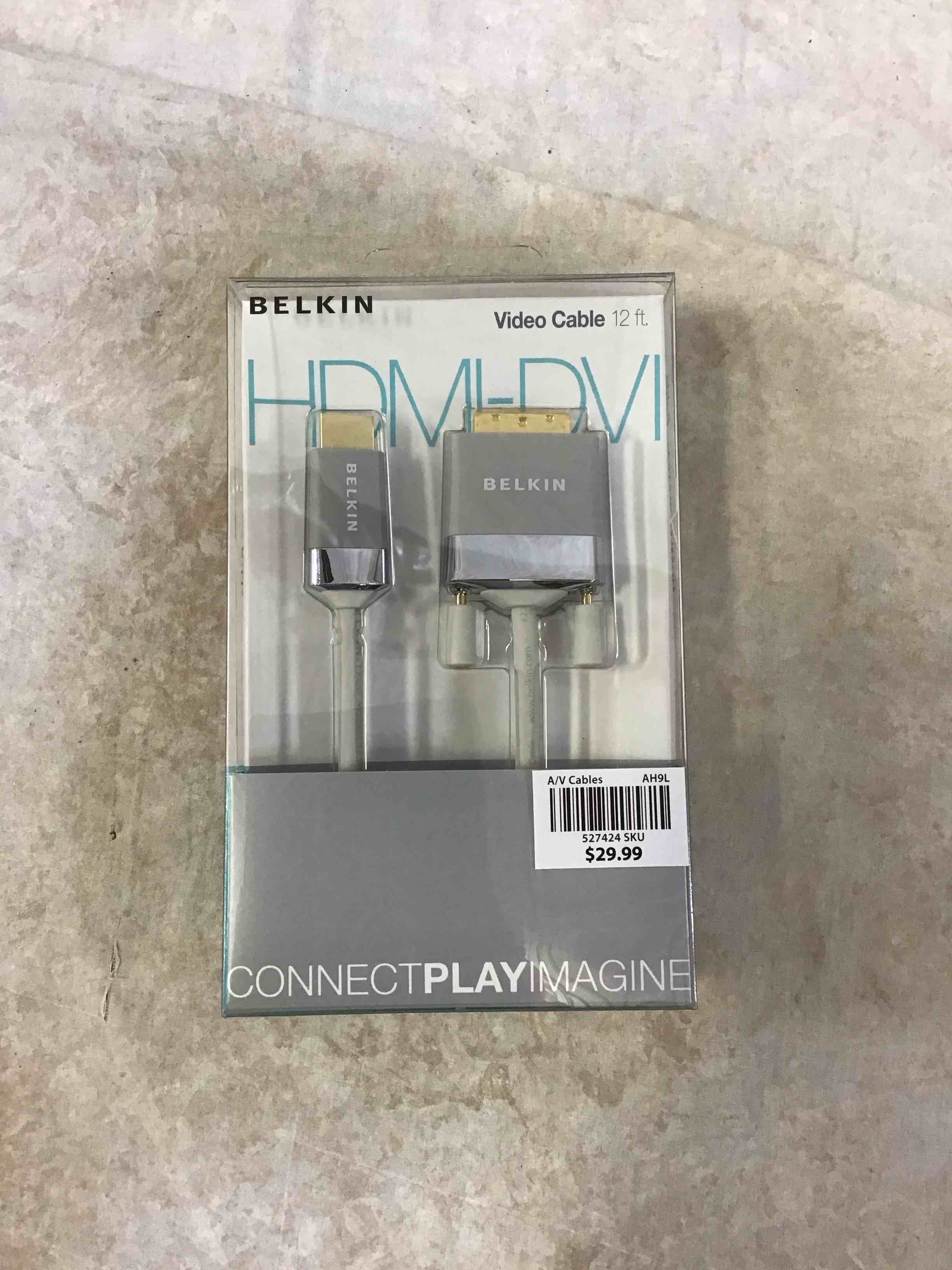 Condition photo showing New/Like New for belkin av22401-12-wht hdmi to dvi-d cable adapter