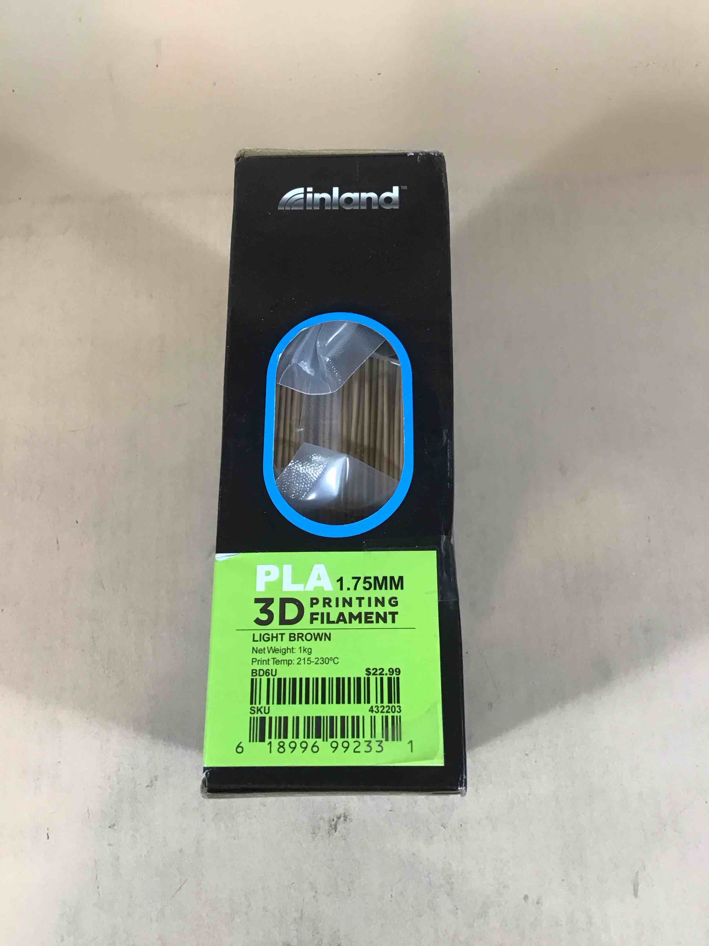 inland premium series 1.75mm brown pla 3d printer filament - 1kg spool (2.2 lbs)