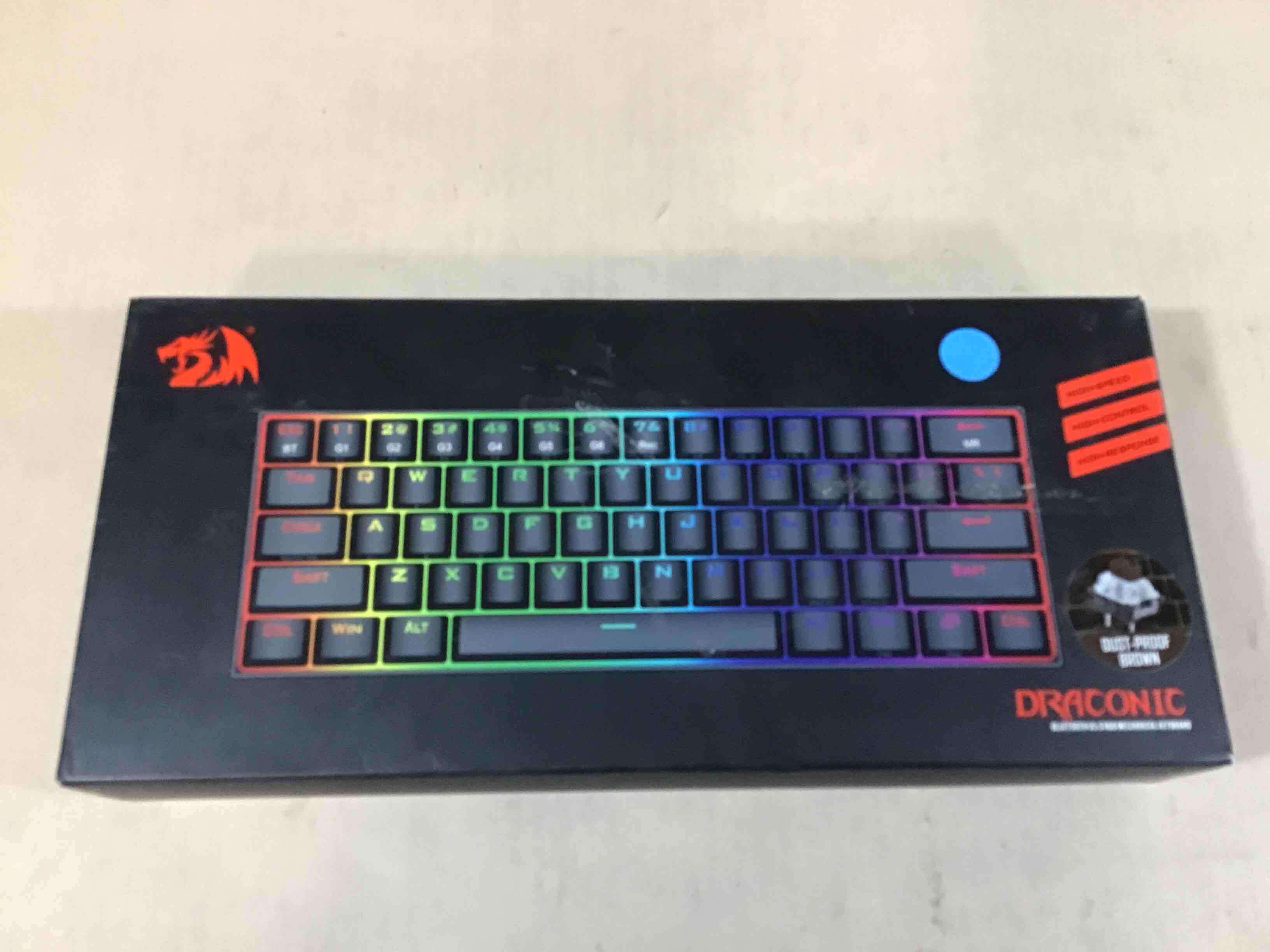 Condition photo showing Good Condition for redragon k530 pro draconic 60% wireless rgb mechanical keyboard, bluetooth/2.4ghz/wired 3-mode 61 keys compact gaming keyboard w/100% hot-swap socket, free-mod plate mounted pcb & tactile brown switch (b084jr4g5f)