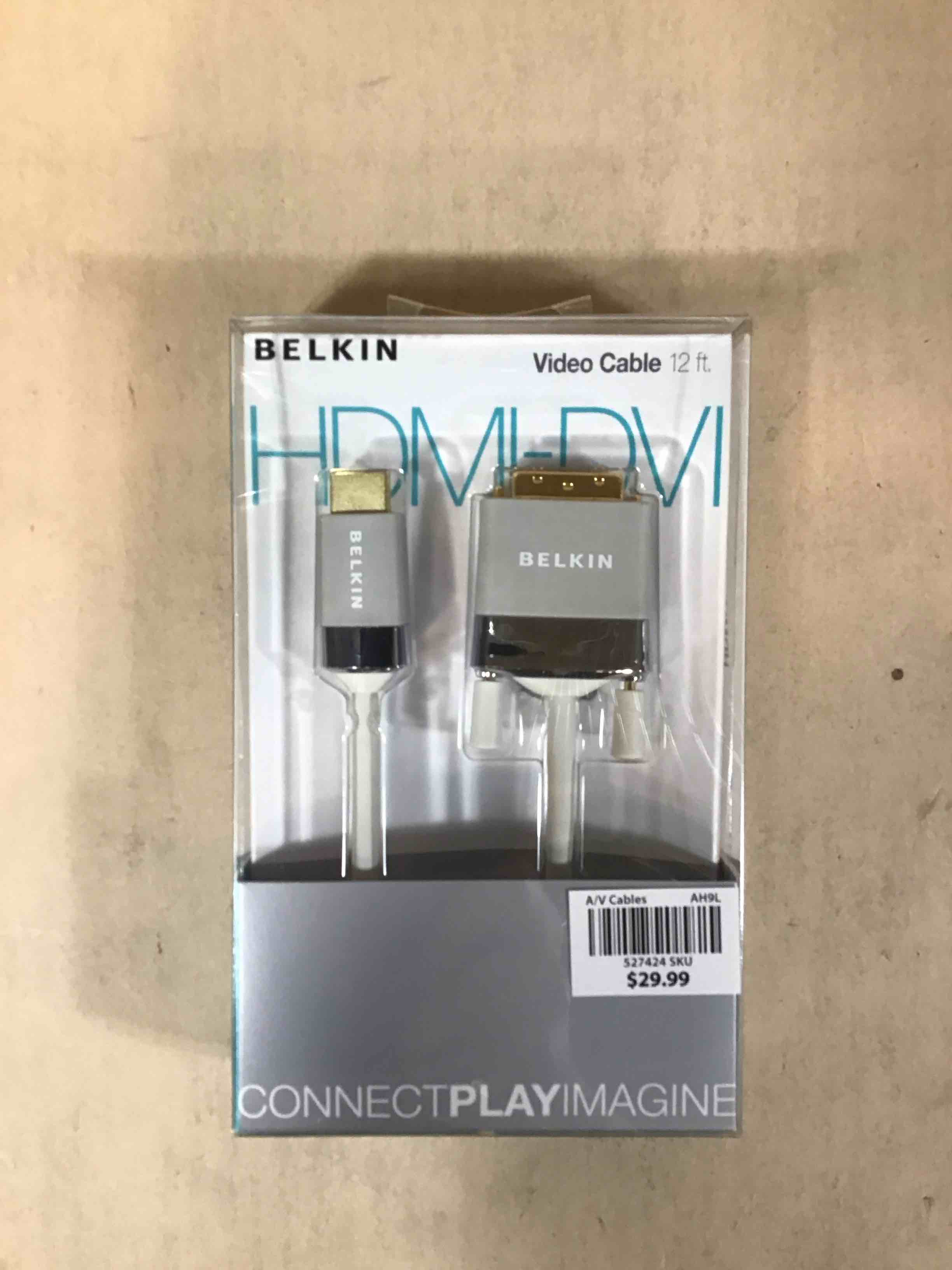 Condition photo showing New/Like New for belkin av22401-12-wht hdmi to dvi-d cable adapter