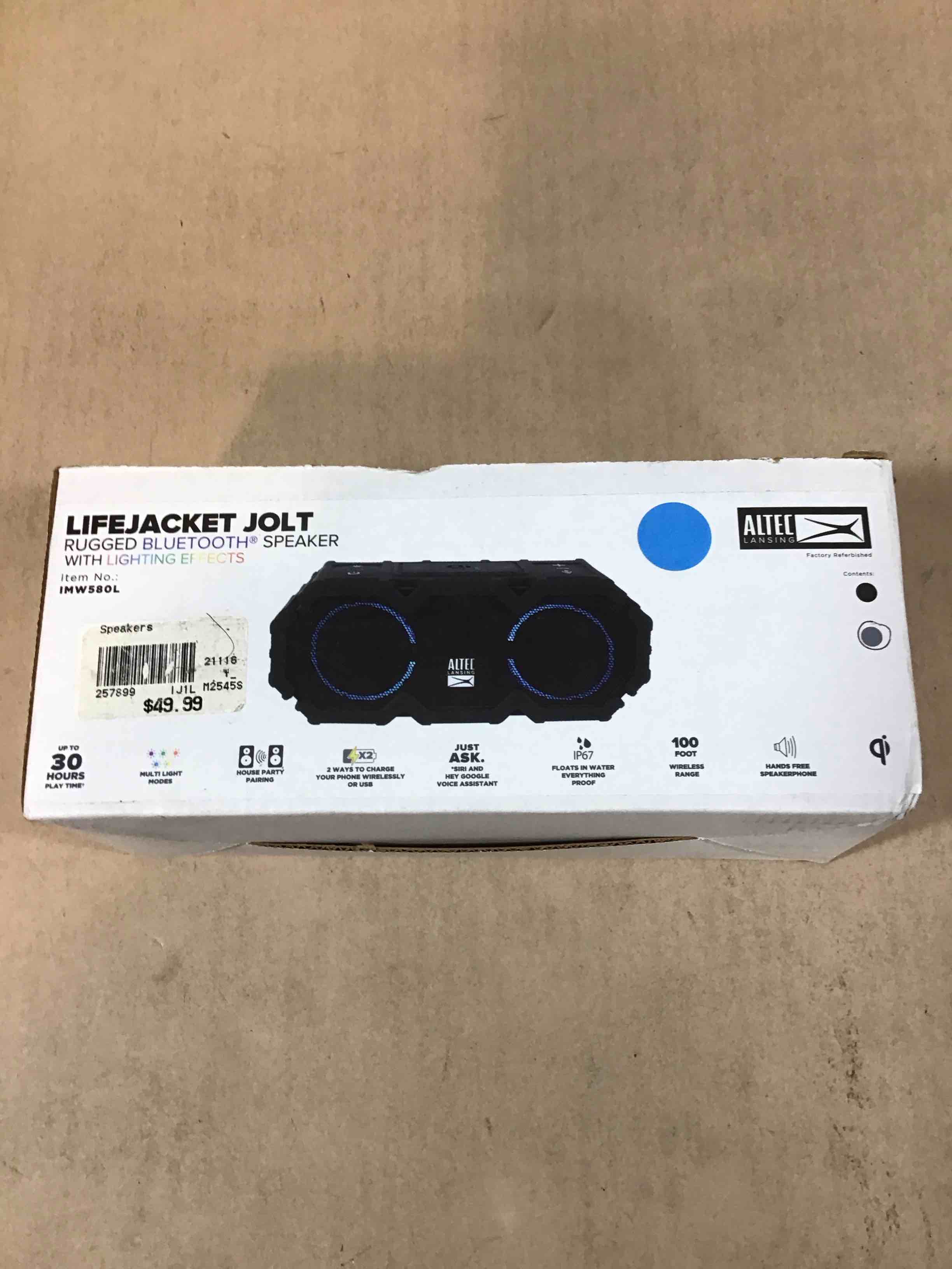 Condition photo showing Good Condition for altec lansing waterproof lifejacket jolt with lights bluetooth speaker - gray - certified renewed