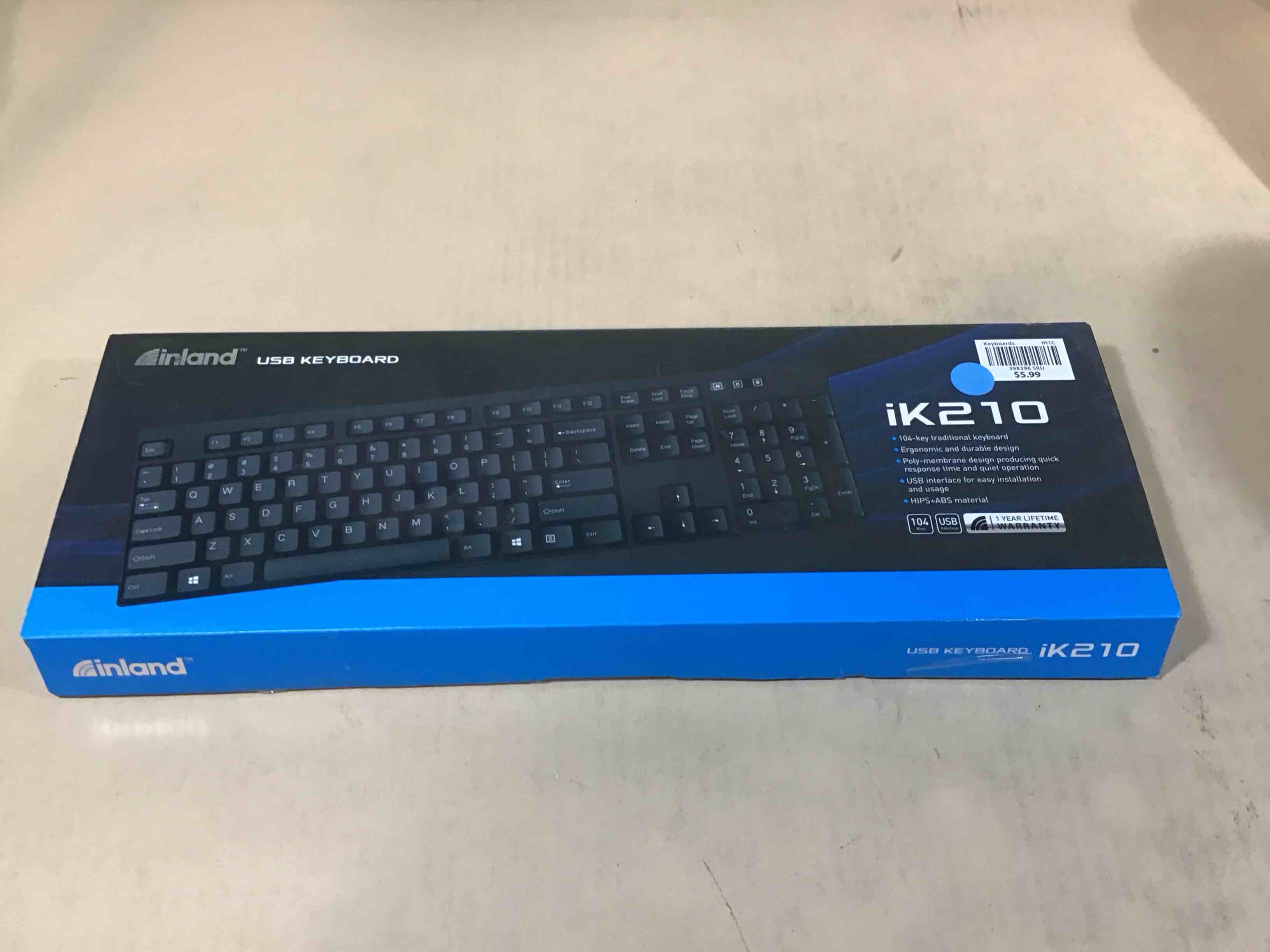 Condition photo showing Good Condition for inland ik-210 premium full standard membrane usb keyboard (047381)