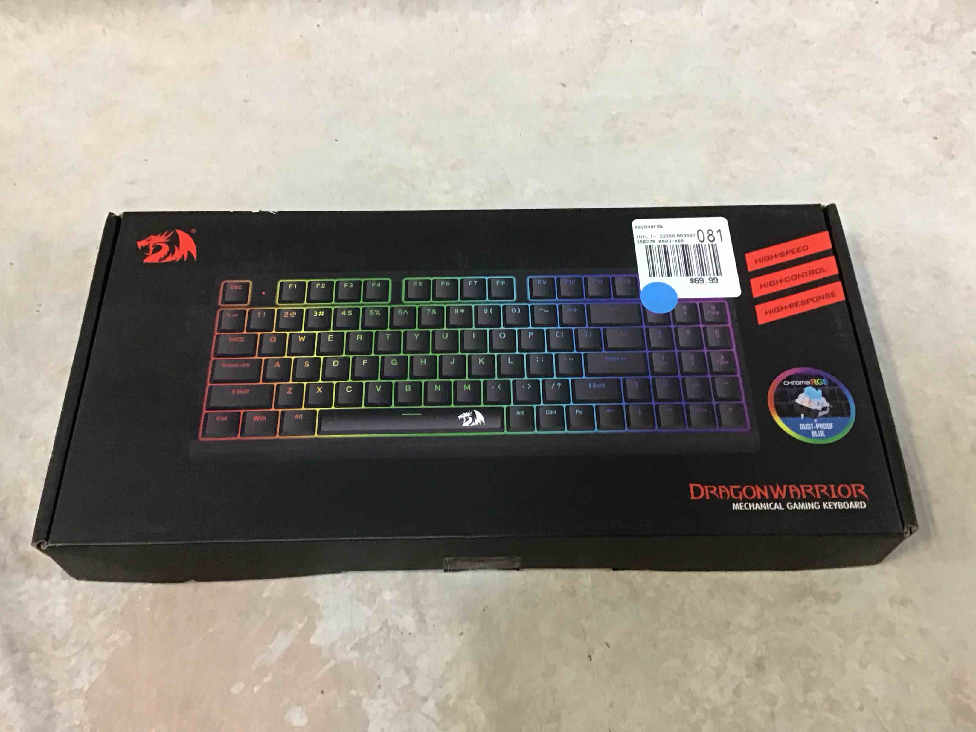 Condition photo showing Good Condition for redragon dragon warrior mechanical gaming keyboard