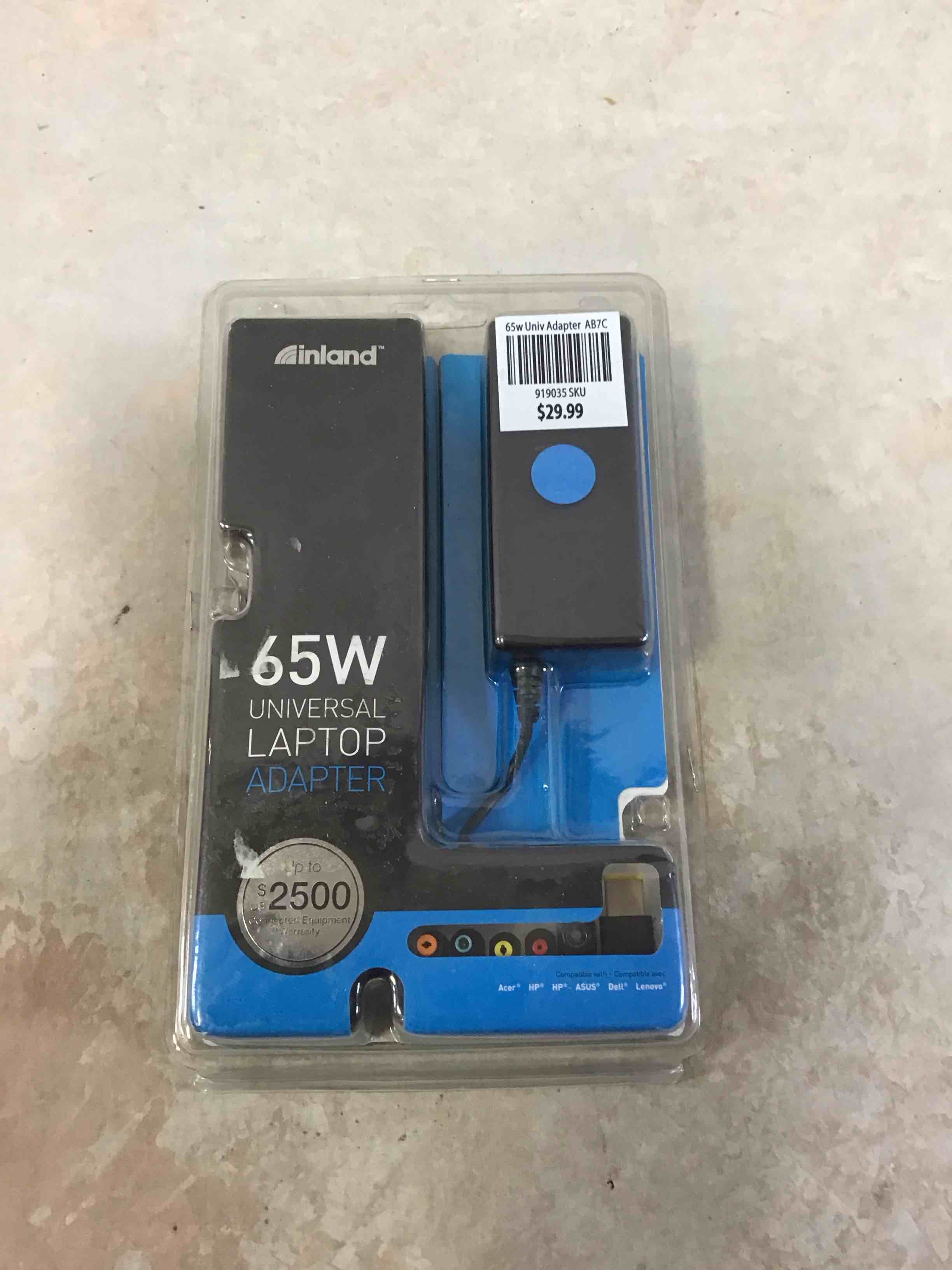 Condition photo showing New/Like New for inland 65w universal laptop adapter