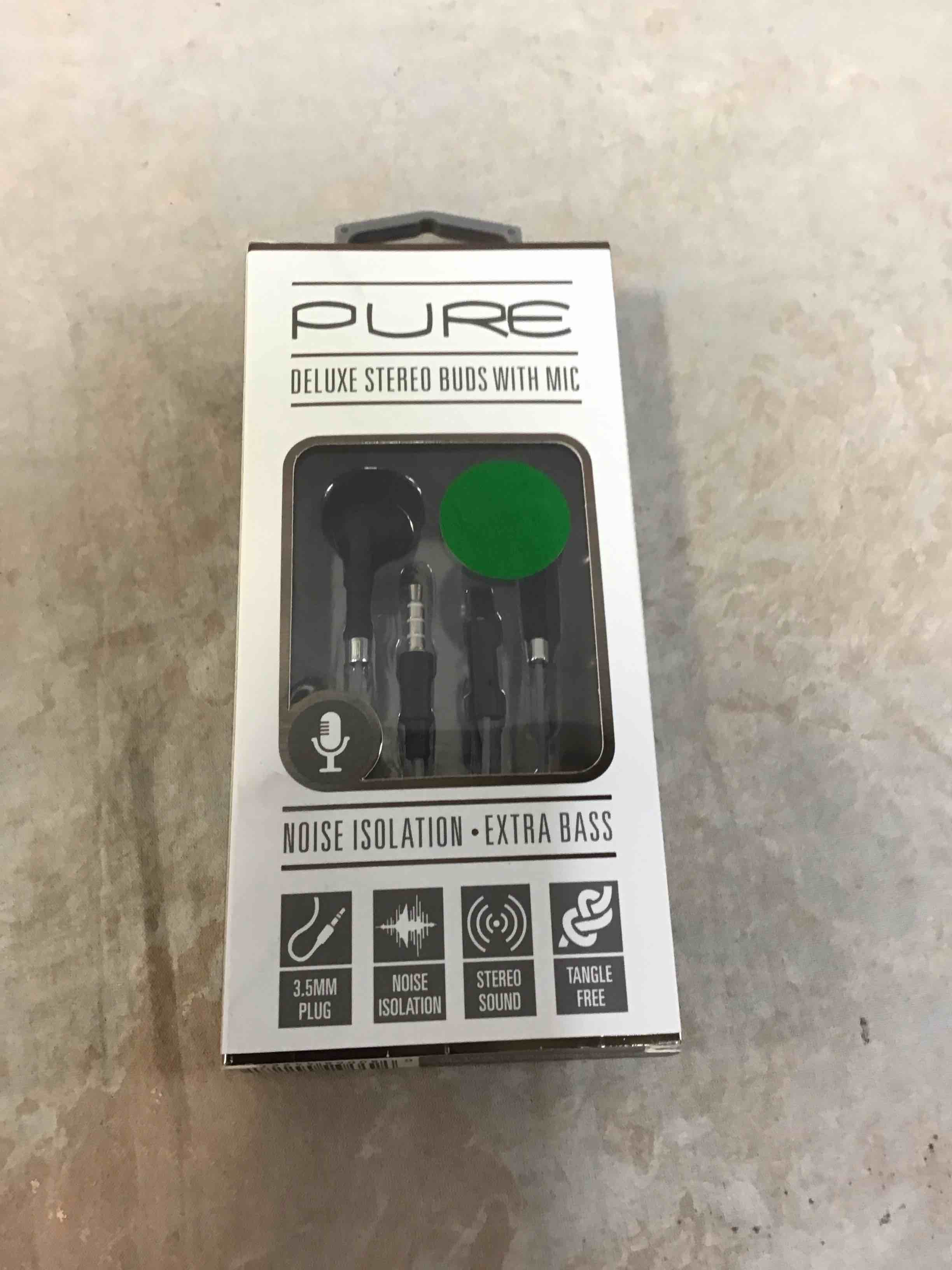 Condition photo showing New/Like New for sentry hm227 pure series stereo in-ear buds with in-line mic assortment