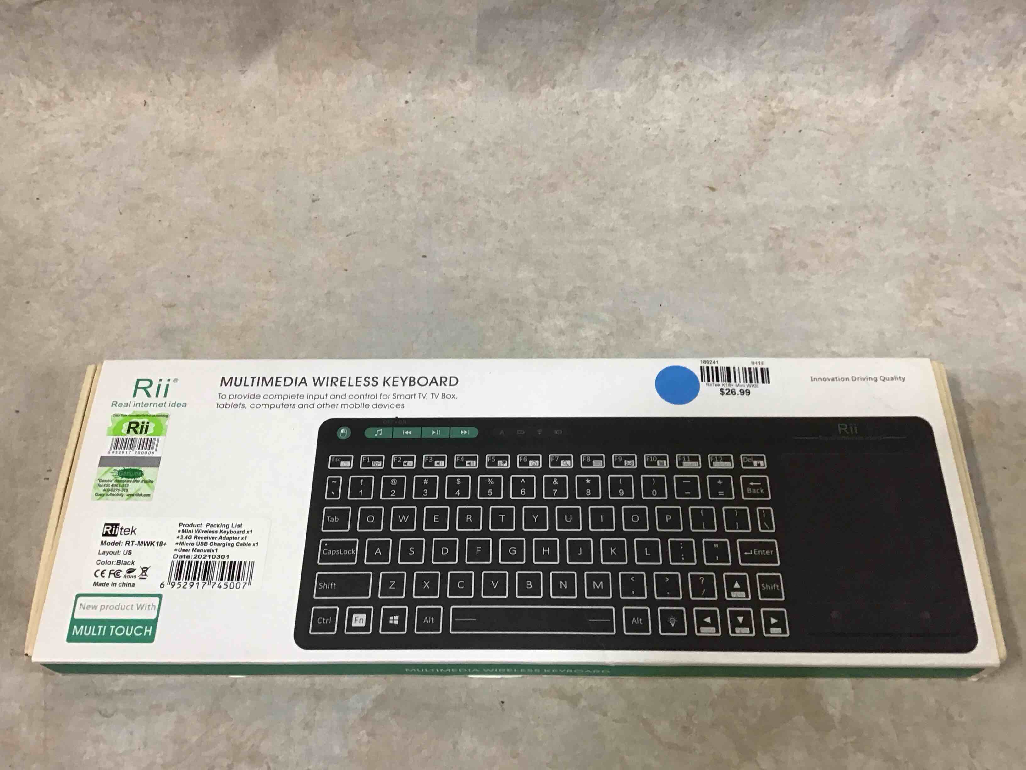 riitek multimedia wireless keyboard 