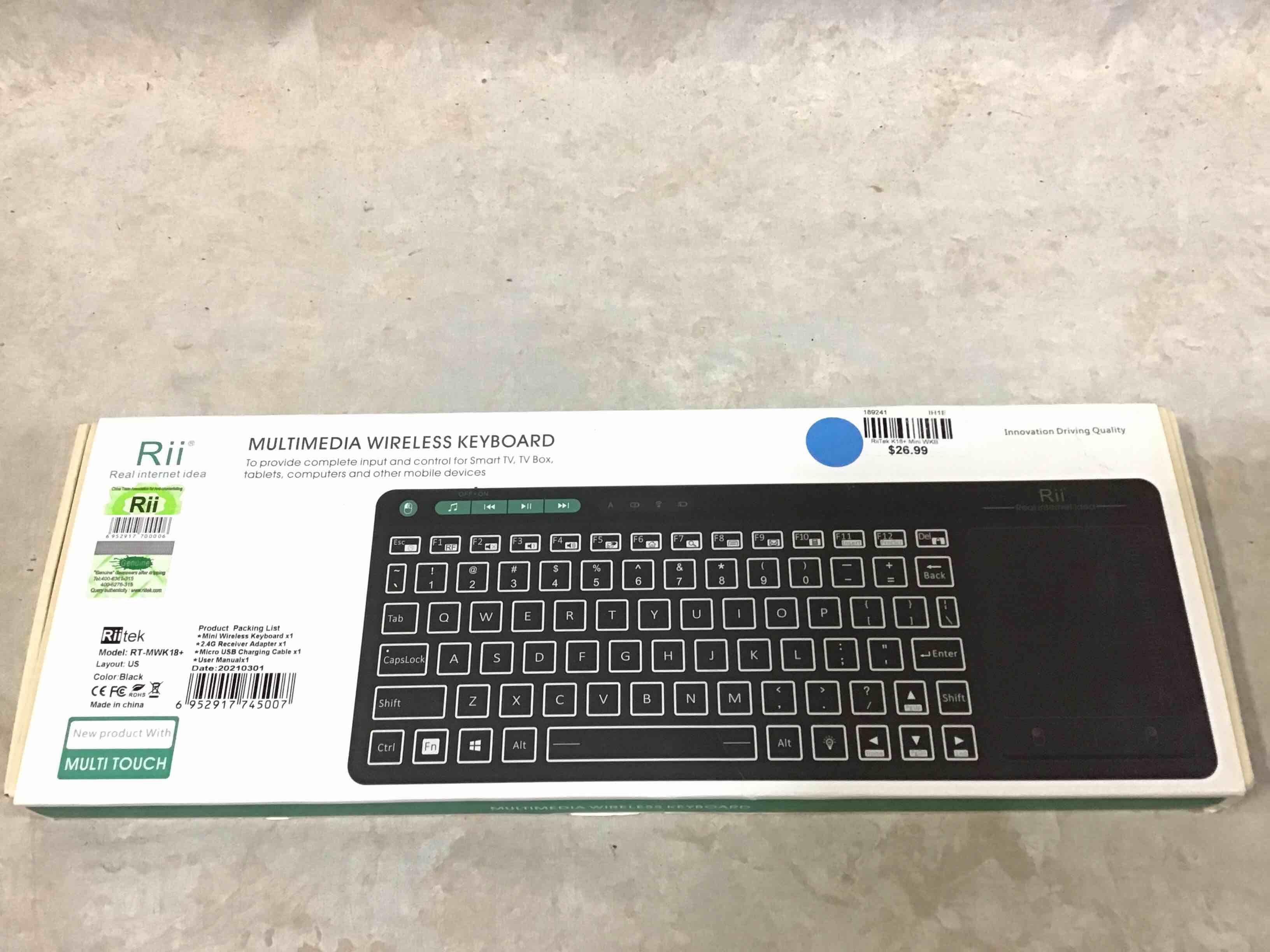 Condition photo showing New/Like New for riitek multimedia wireless keyboard