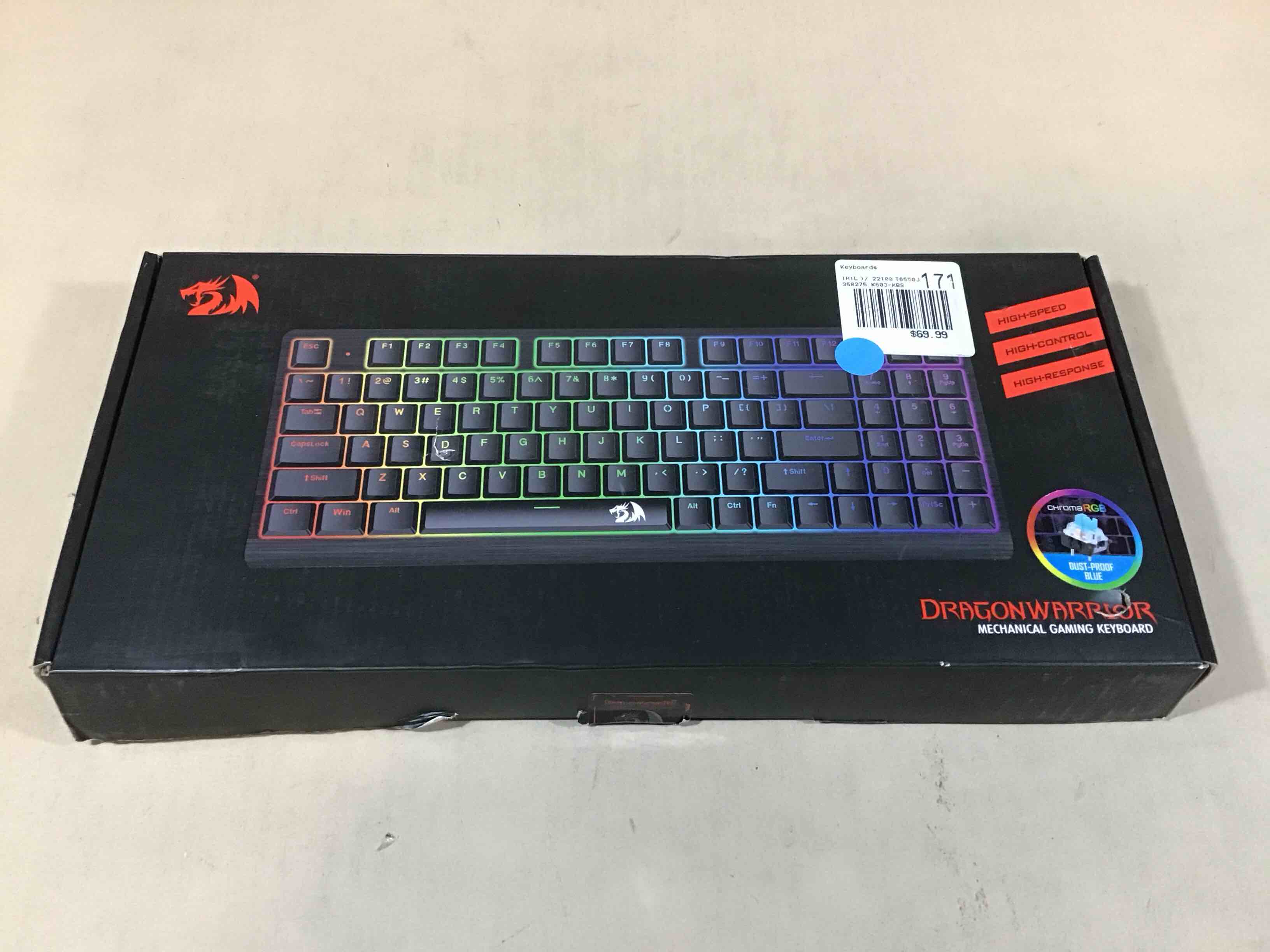 Condition photo showing Good Condition for redragon dragon warrior mechanical gaming keyboard 