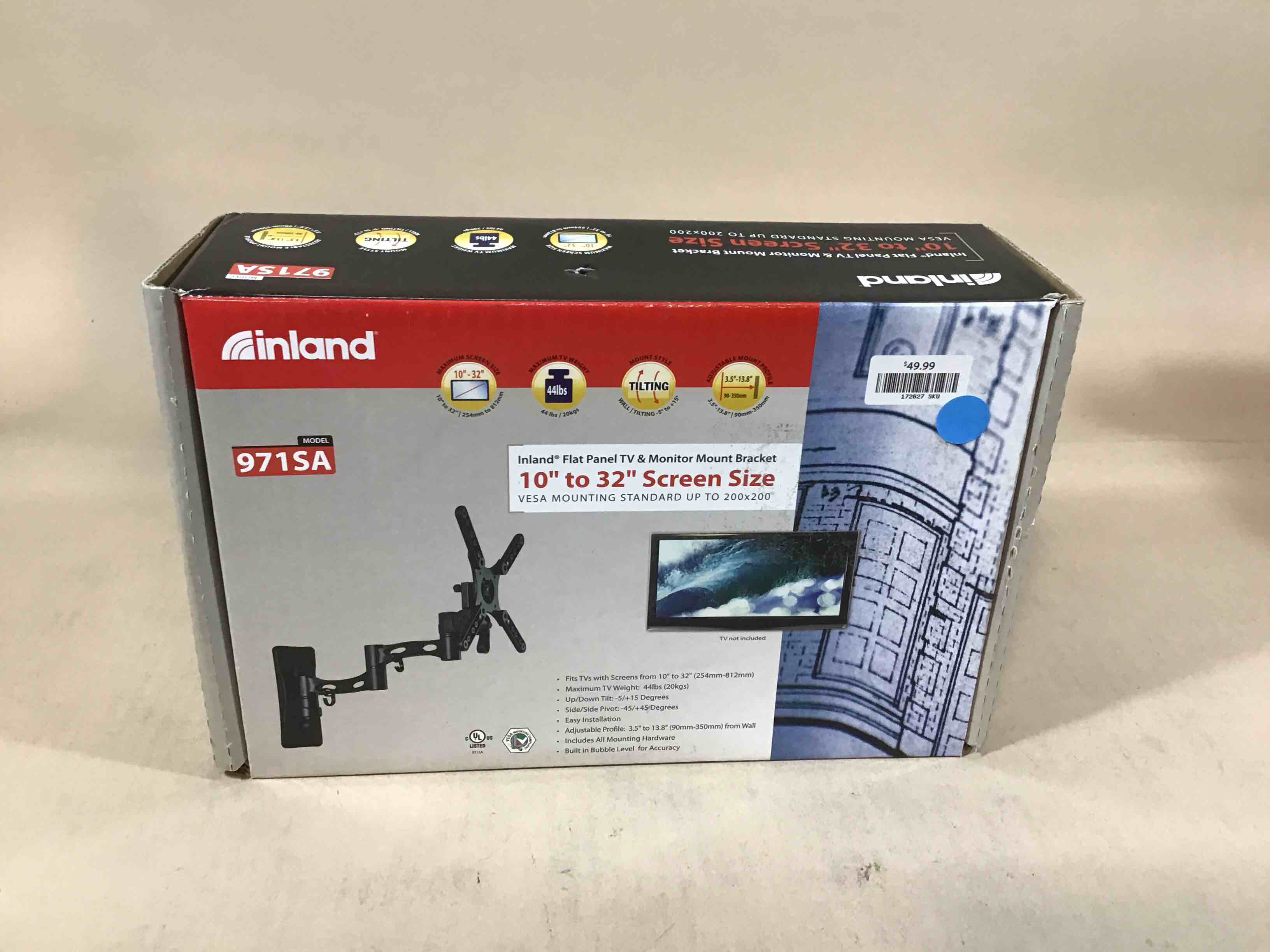 Condition photo showing New/Like New for inland 10”-32” flat panel tv & monitor mount