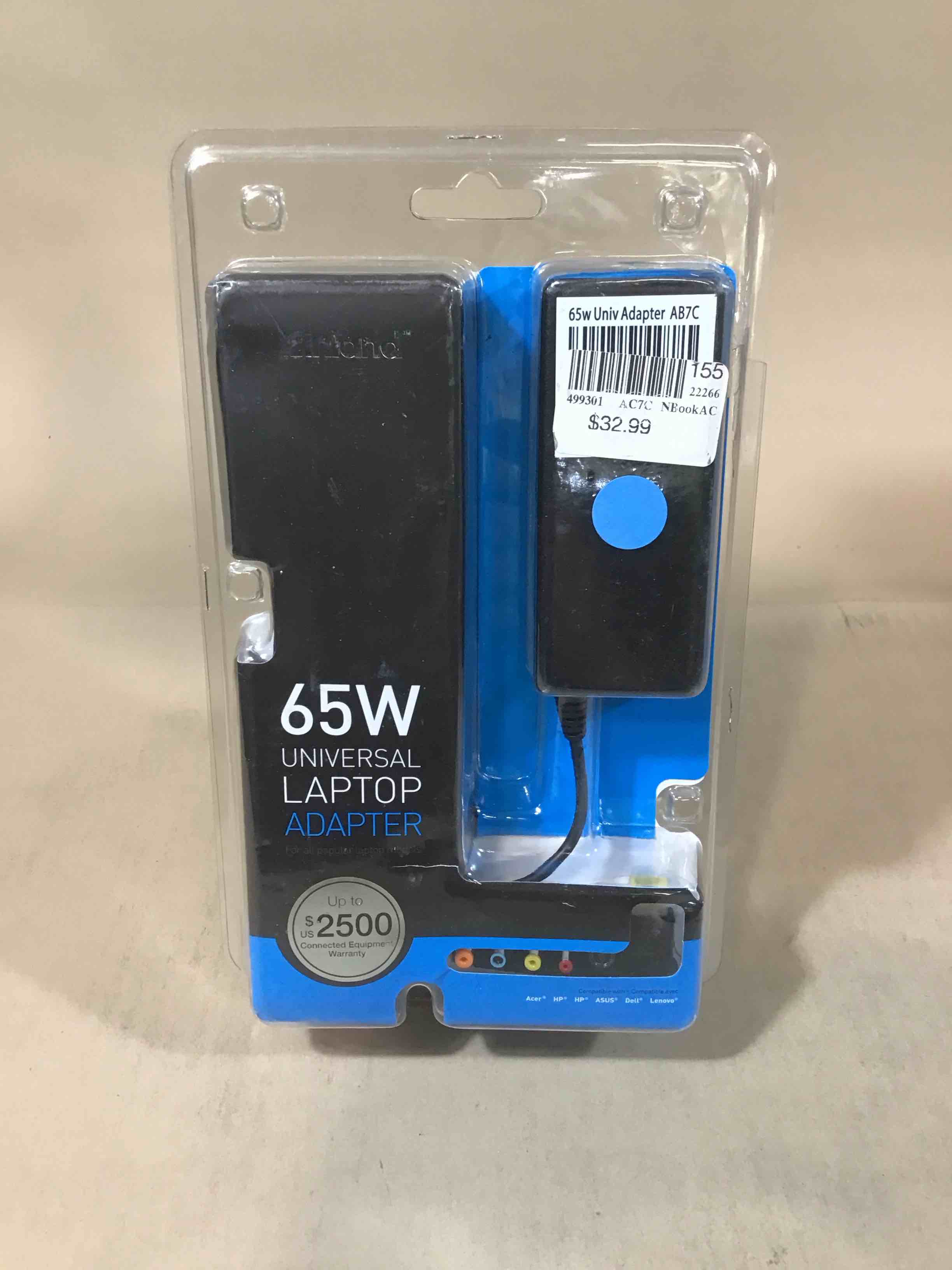 Condition photo showing New/Like New for inland 65w universal laptop adapter