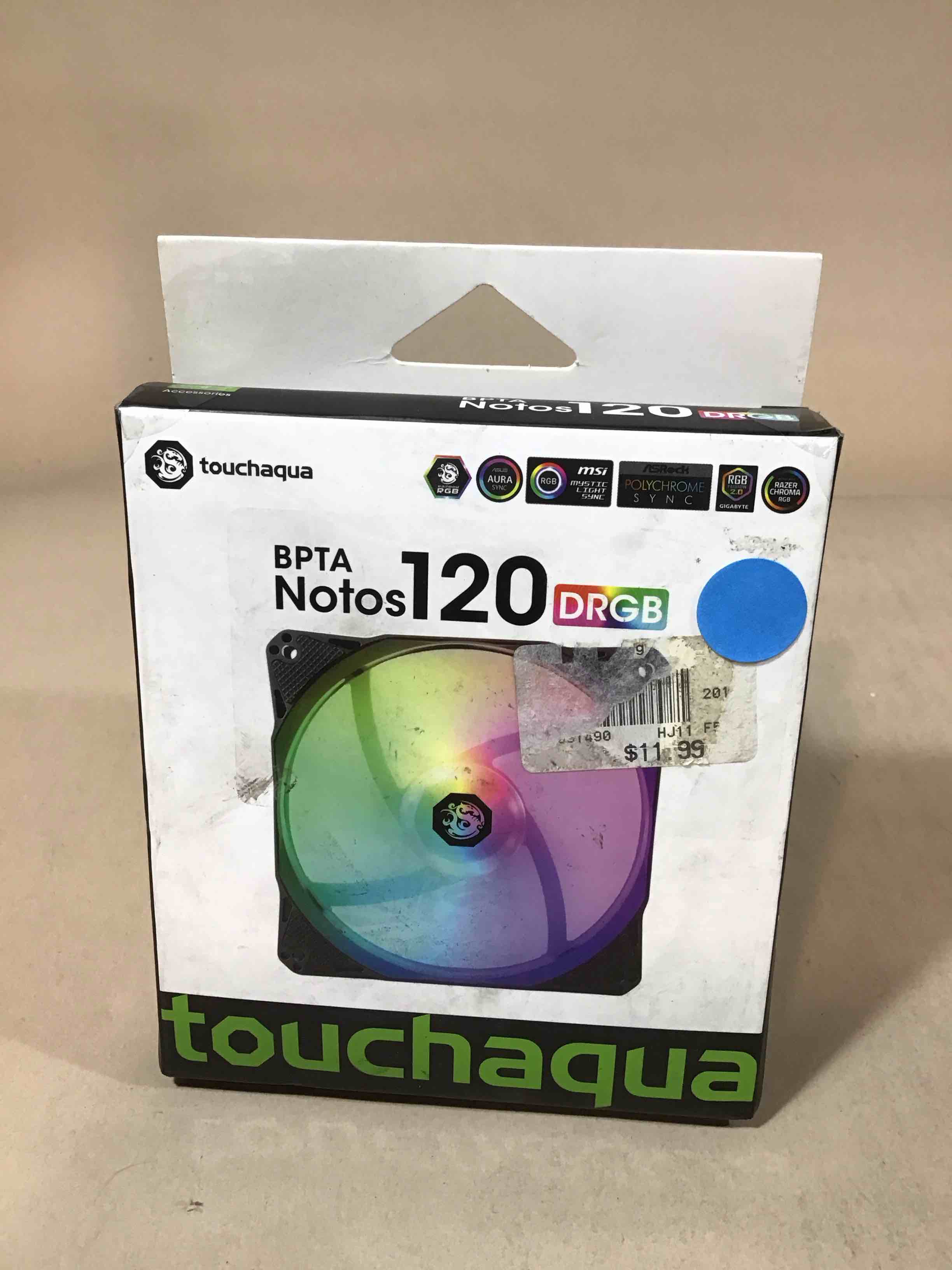 Condition photo showing New/Like New for bitspower notos 120mm case fan, drgb computer fan pwm pc cooling fan led high airflow 5v 3-pin addressable rgb 1800 rpm (1 pack)