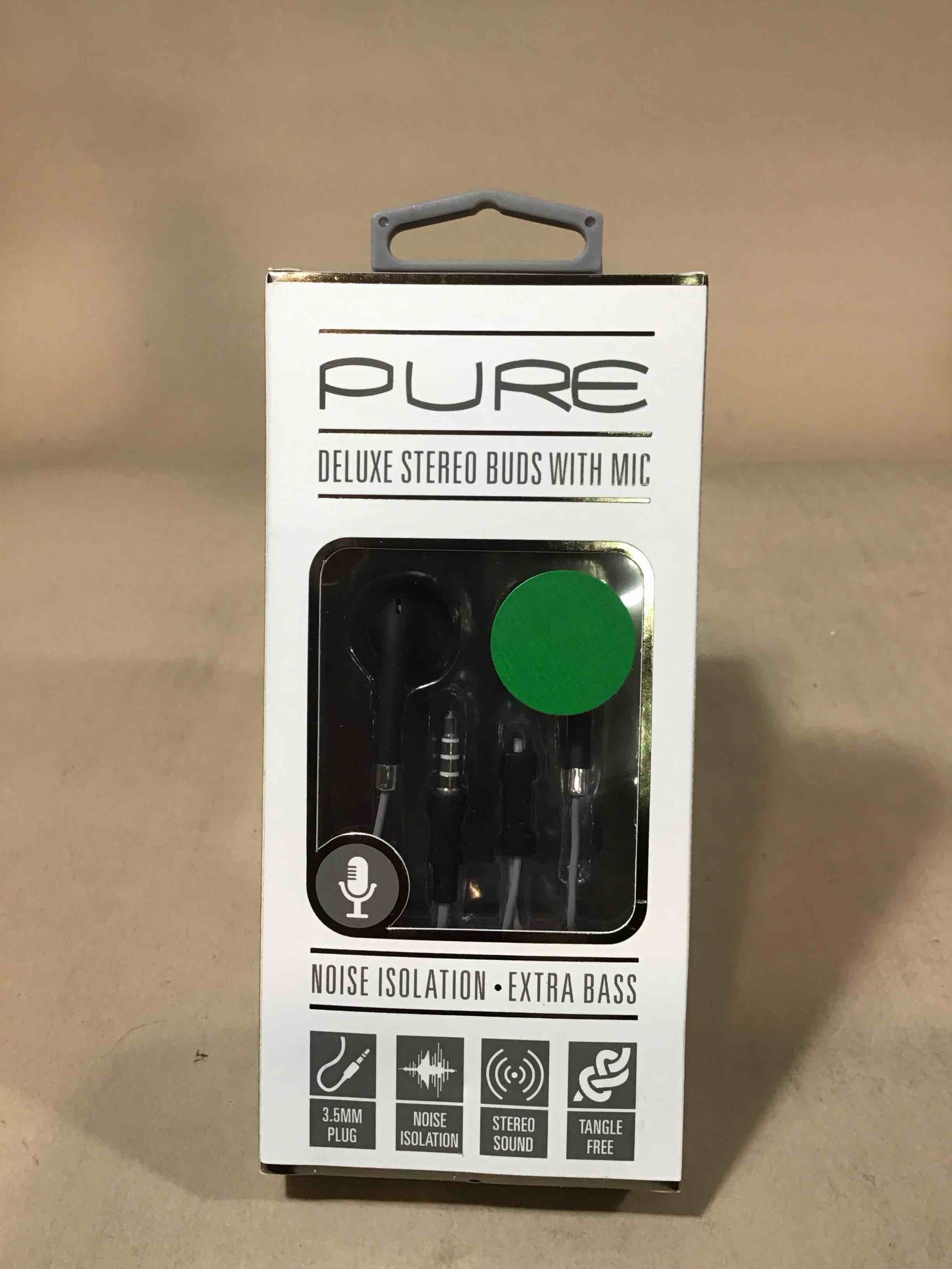 Condition photo showing New/Like New for sentry hm227 pure series stereo in-ear buds with in-line mic assortment