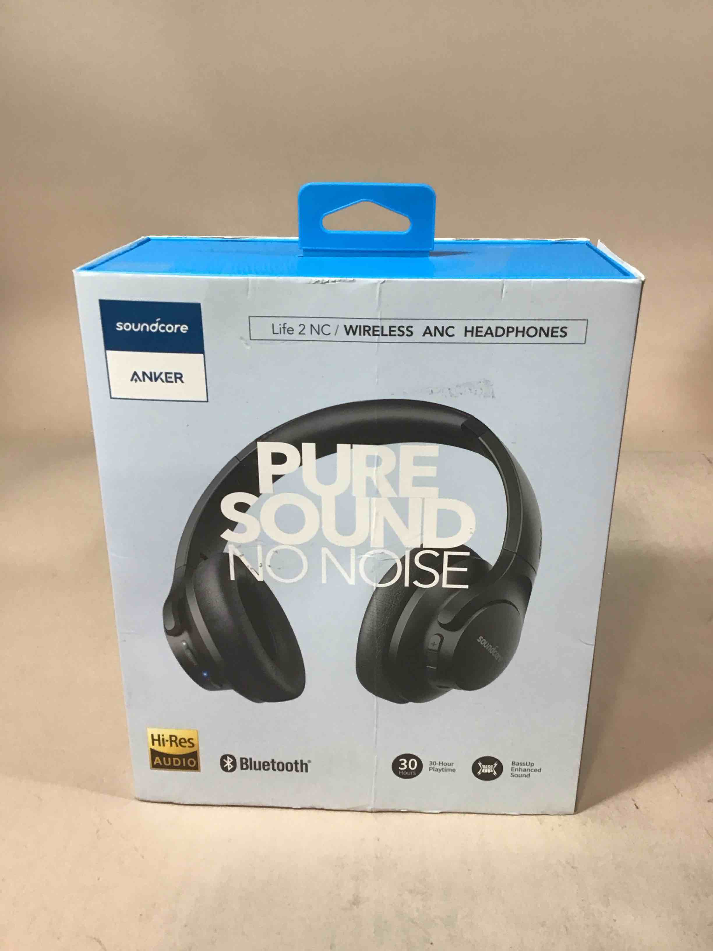 Condition photo showing As Is for soundcore bluetooth noise cancelling over-ear headphones  black  a3024z11