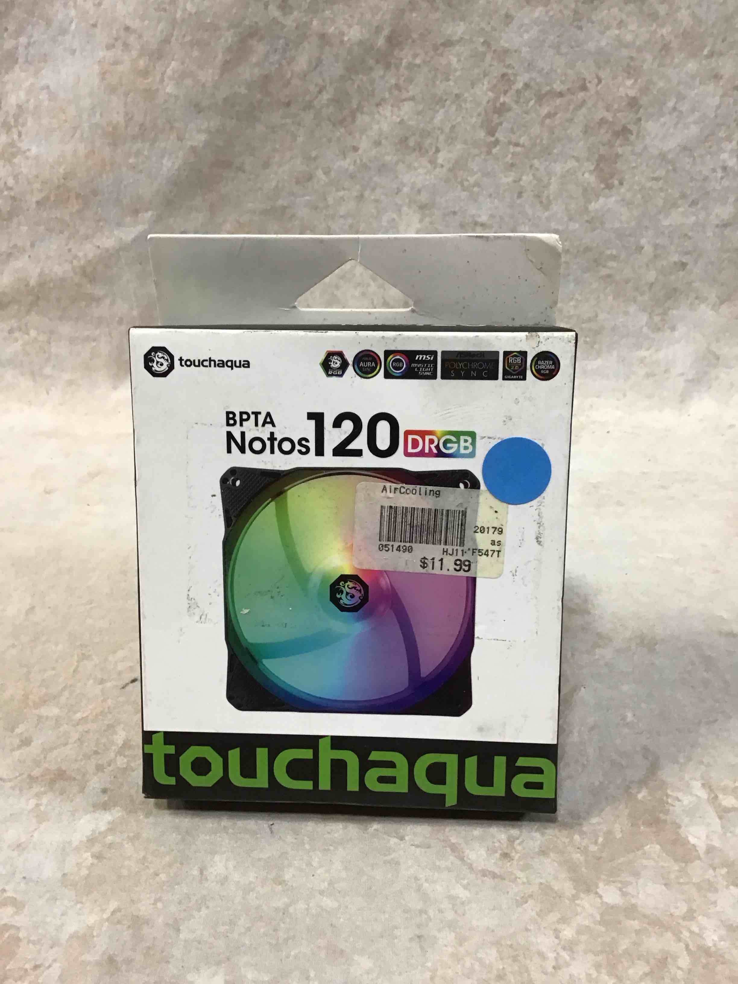 bitspower notos 120mm case fan, drgb computer fan pwm pc cooling fan led high airflow 5v 3-pin addressable rgb 1800 rpm (1 pack)