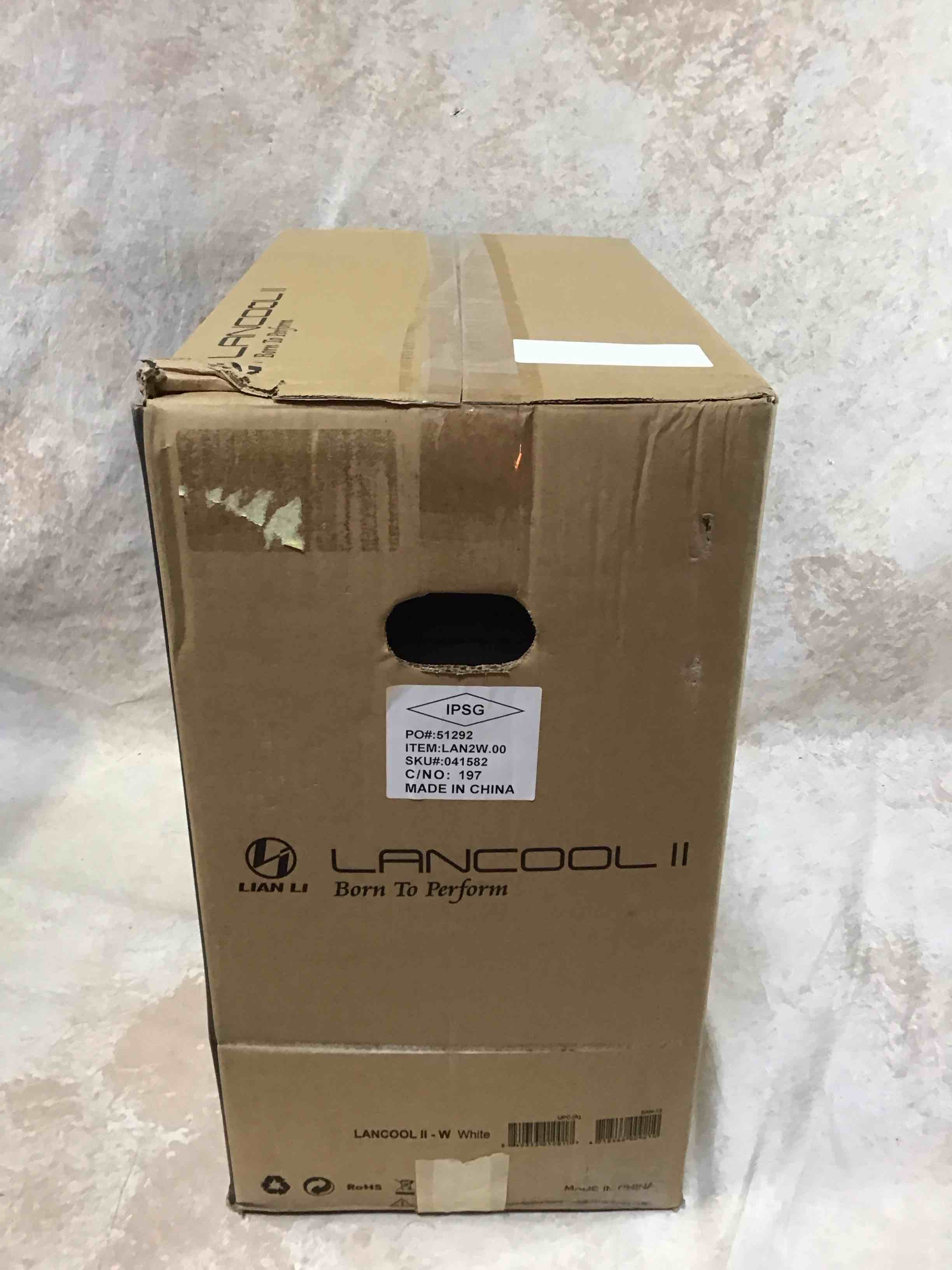 Condition photo showing As Is for (grade c) lian li lancool ii argb tempered glass midi tower case - white