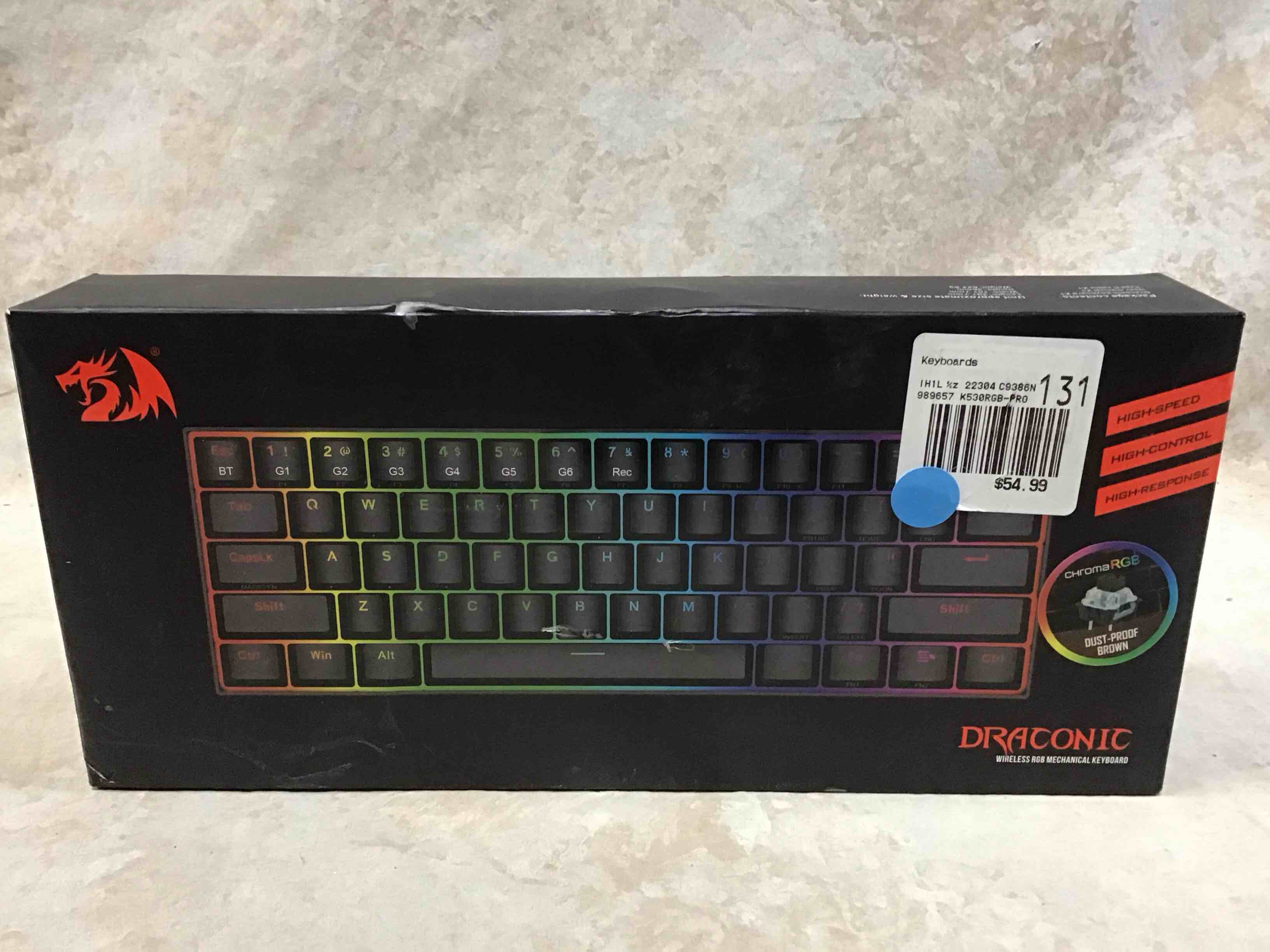 Condition photo showing Good Condition for redragon k530 pro draconic 60% wireless rgb mechanical keyboard, bluetooth/2.4ghz/wired 3-mode 61 keys compact gaming keyboard w/100% hot-swap socket, free-mod plate mounted pcb & tactile brown switch (b084jr4g5f)