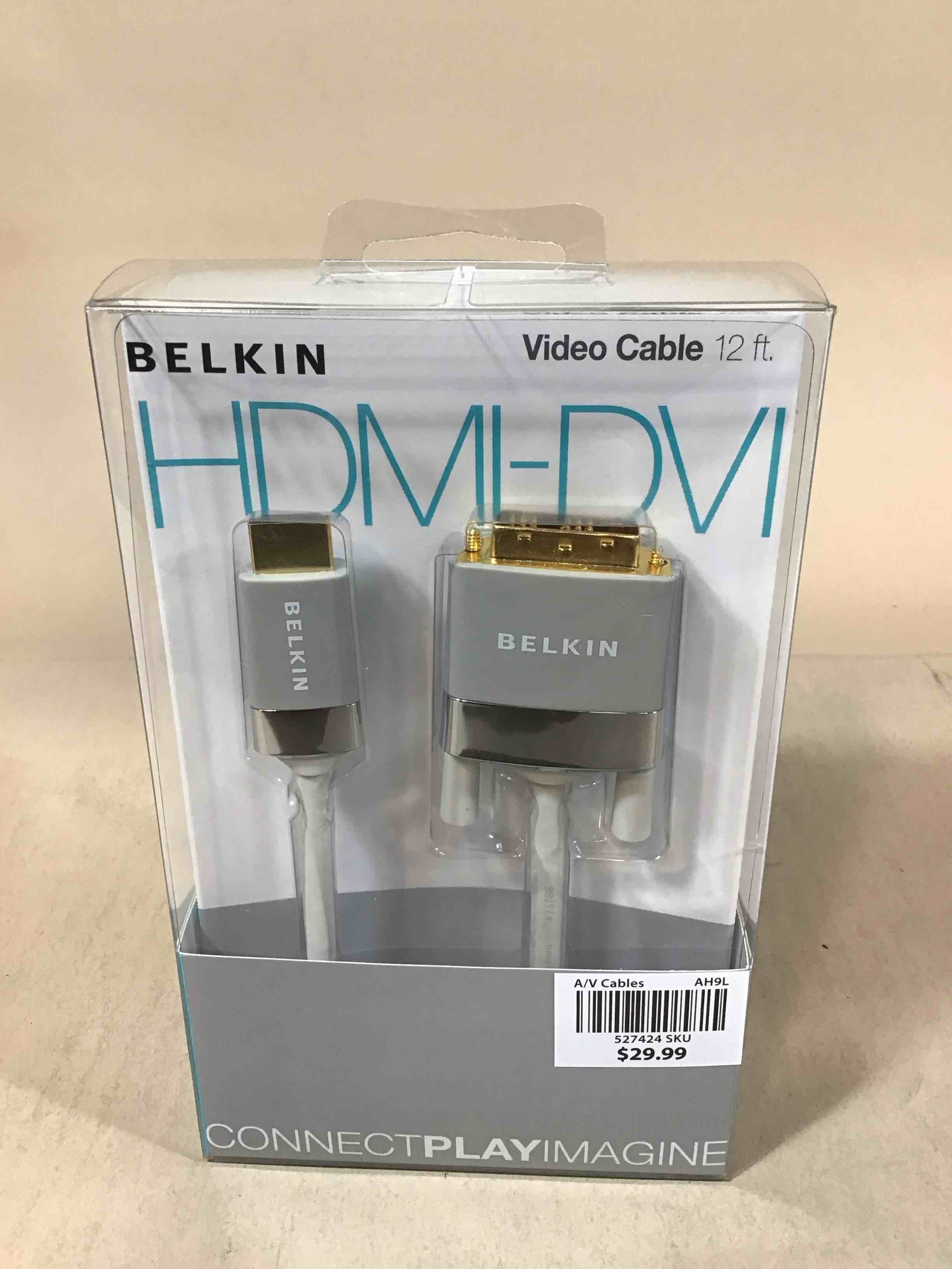 Condition photo showing New/Like New for belkin av22401-12-wht hdmi to dvi-d cable adapter