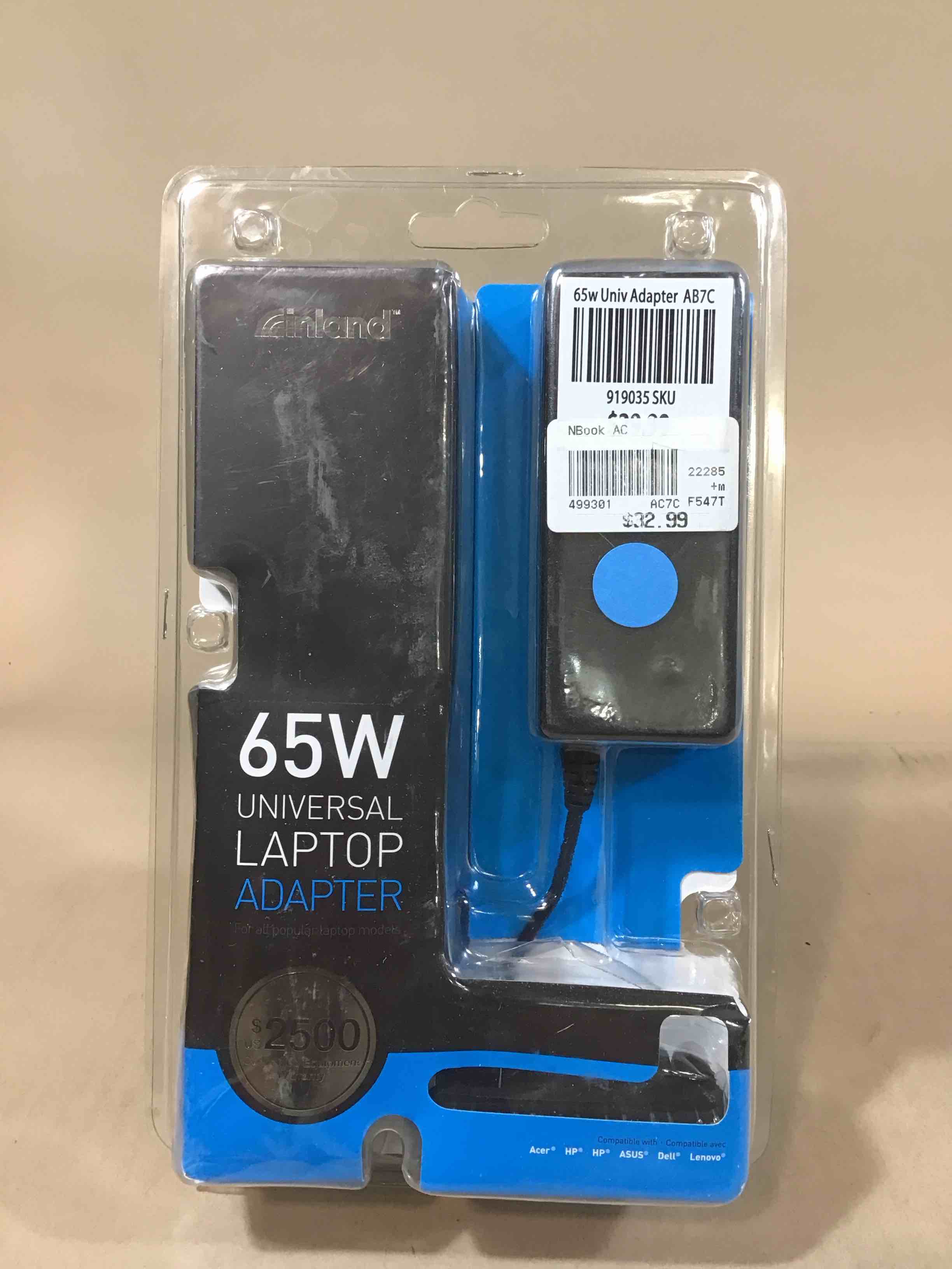 inland 65w universal laptop adapter