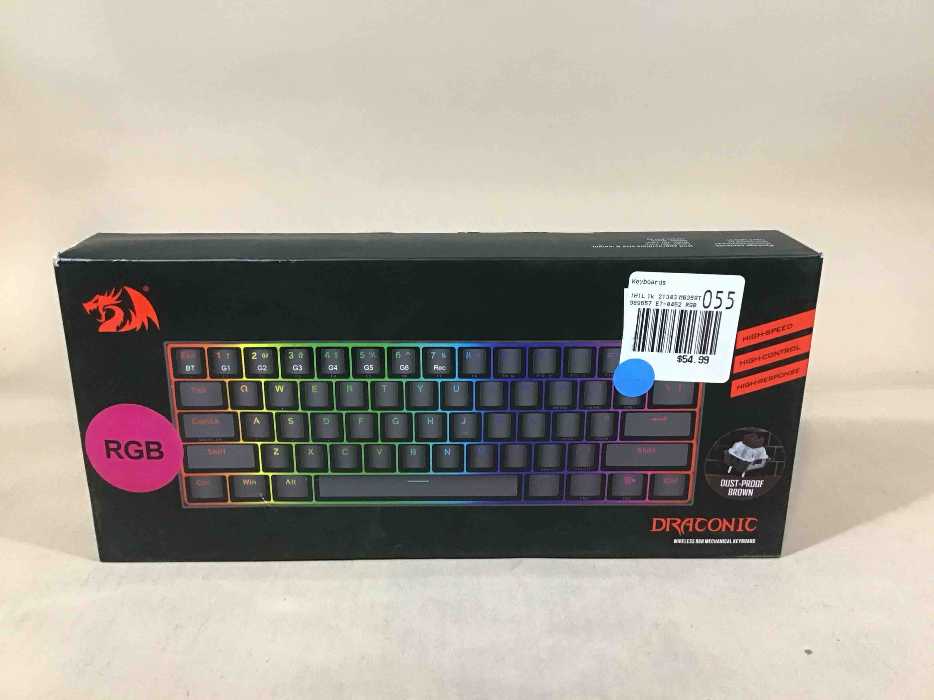 Condition photo showing Good Condition for redragon k530 pro draconic 60% wireless rgb mechanical keyboard, bluetooth/2.4ghz/wired 3-mode 61 keys compact gaming keyboard w/100% hot-swap socket, free-mod plate mounted pcb & tactile brown switch (b084jr4g5f)
