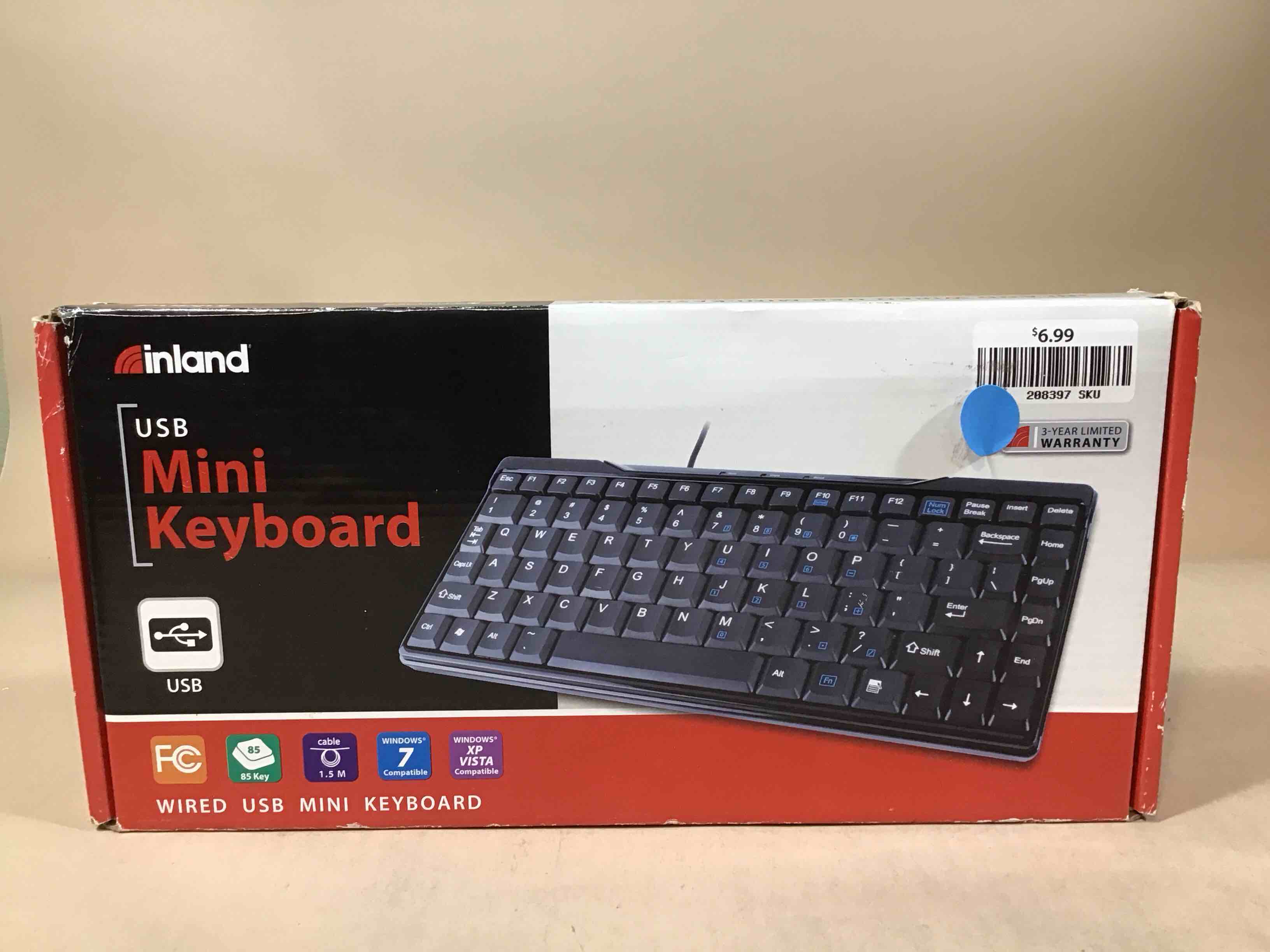Condition photo showing Good Condition for inland wired keyboard usb black