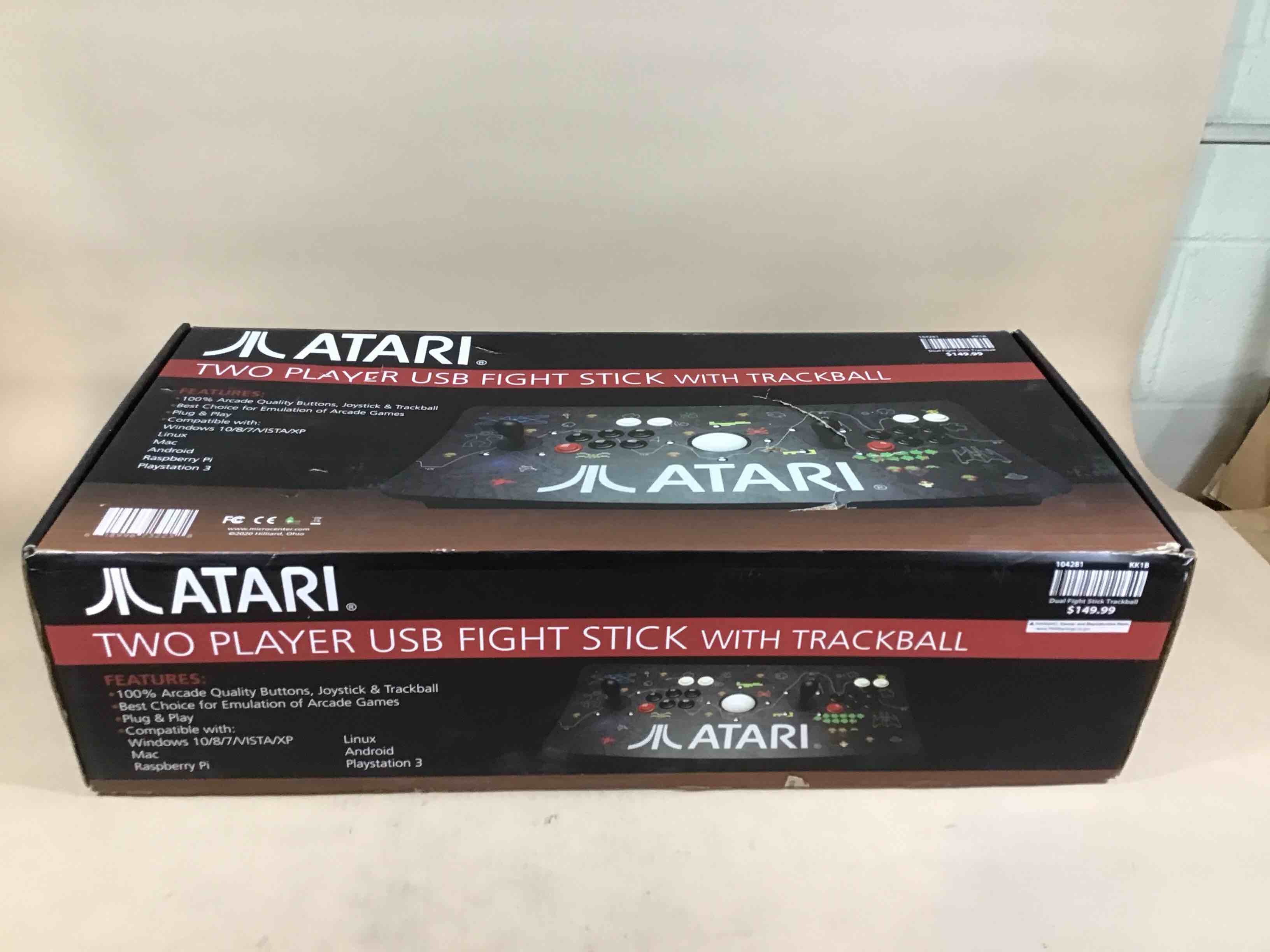 Condition photo showing Good Condition for atari two player usb fight stick with trackball