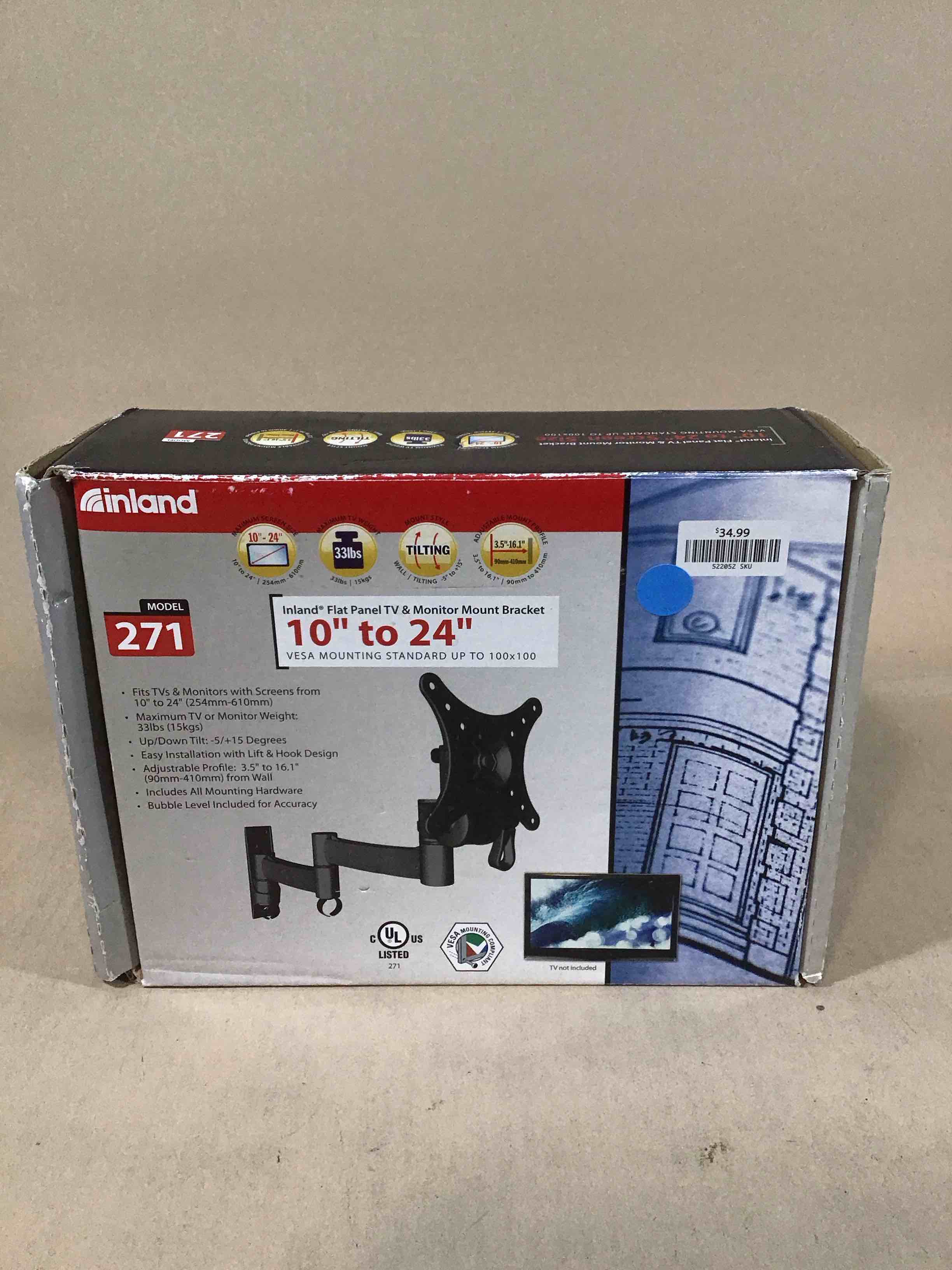 Condition photo showing Good Condition for inland model 271 flat screen tv & monitor mount bracket mounting 10