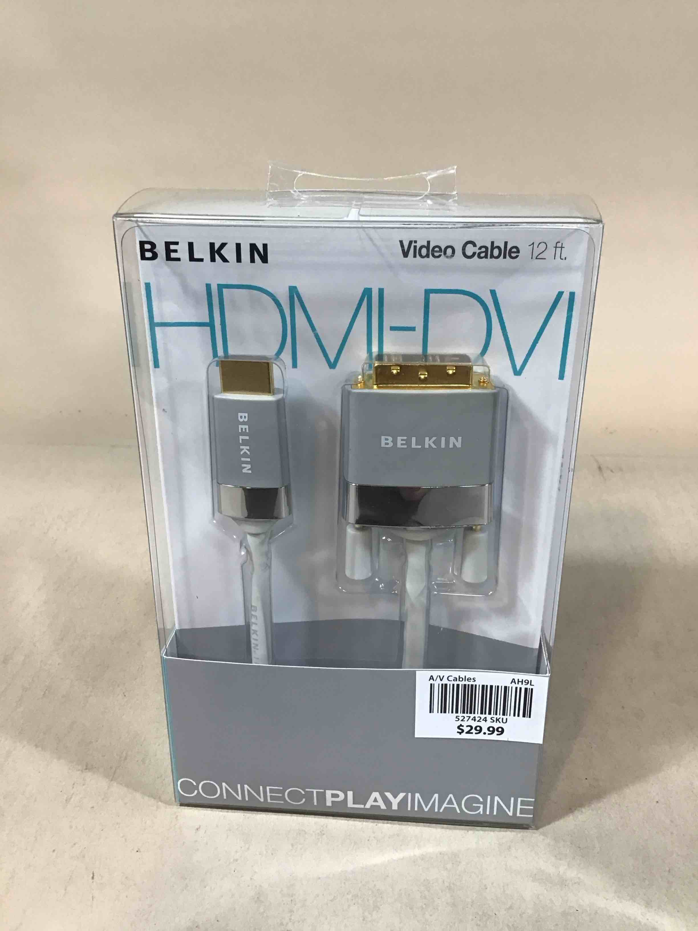 Condition photo showing New/Like New for belkin av22401-12-wht hdmi to dvi-d cable adapter