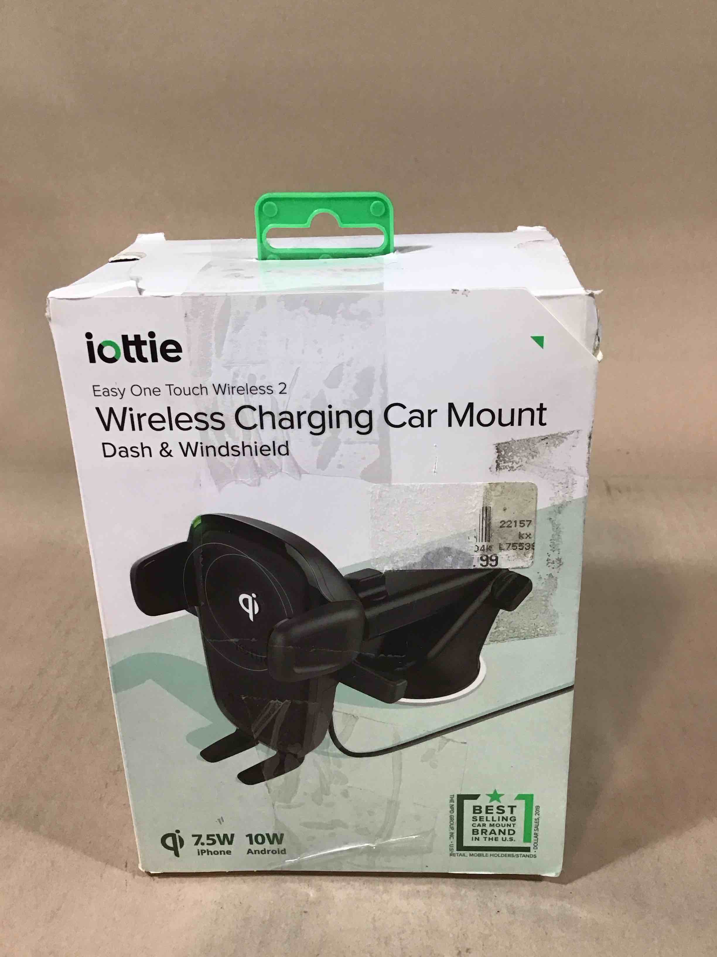 Condition photo showing Good Condition for iottie easy one touch wireless 2 car & desk mount with 10w qi wireless charging mount - black: micro usb cable, car adapter