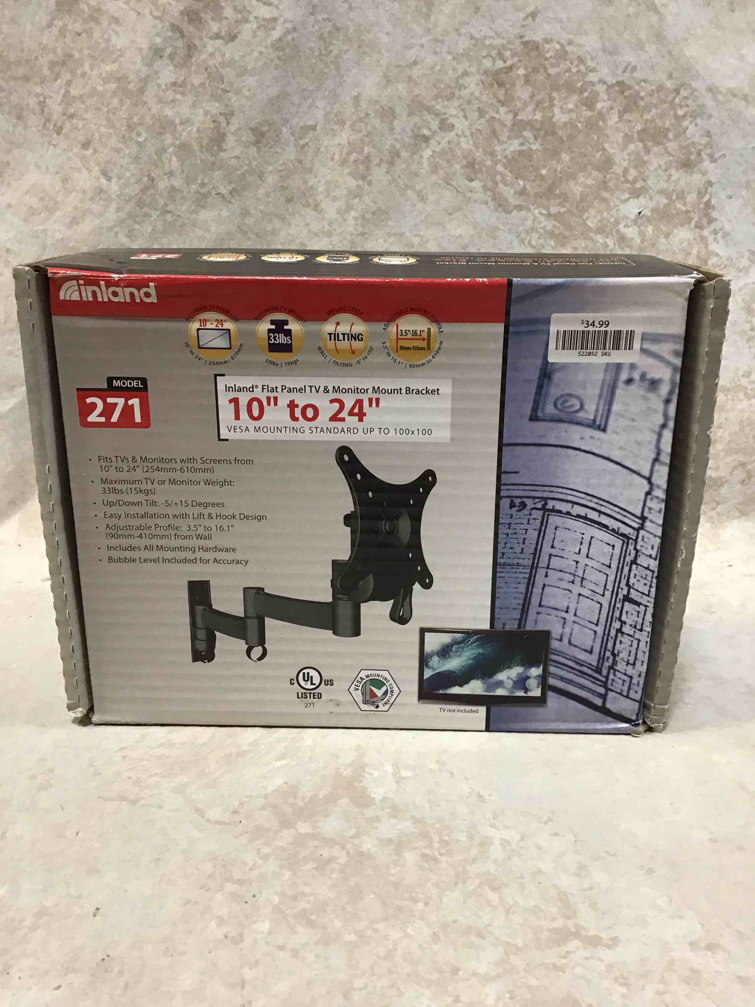 Condition photo showing Good Condition for inland model 271 flat screen tv & monitor mount bracket mounting 10