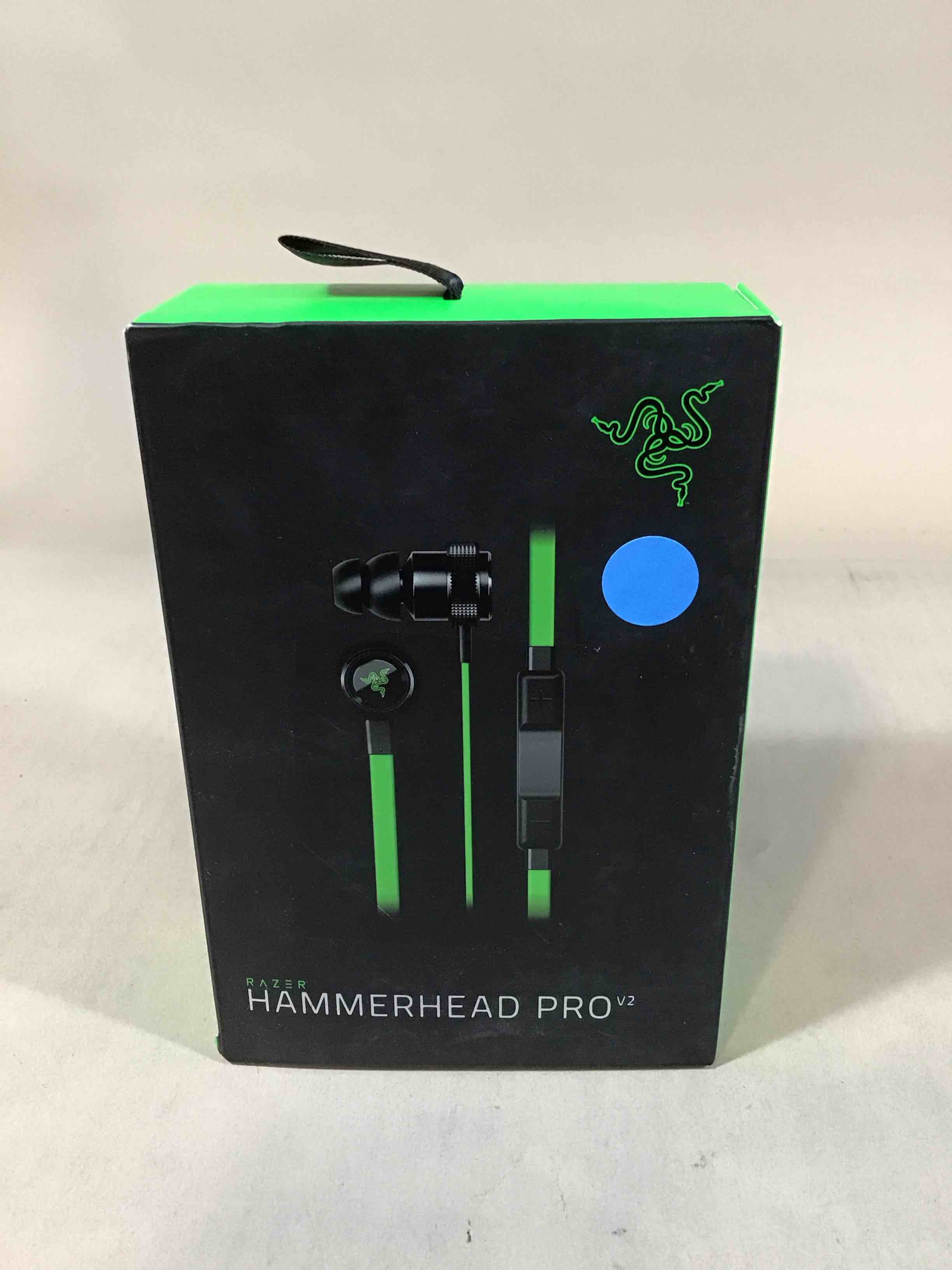 Condition photo showing Good Condition for razer hammerhead pro v2 - earphones with mic - in-ear - wired - 3.5 mm jack - noise isolating - black, green