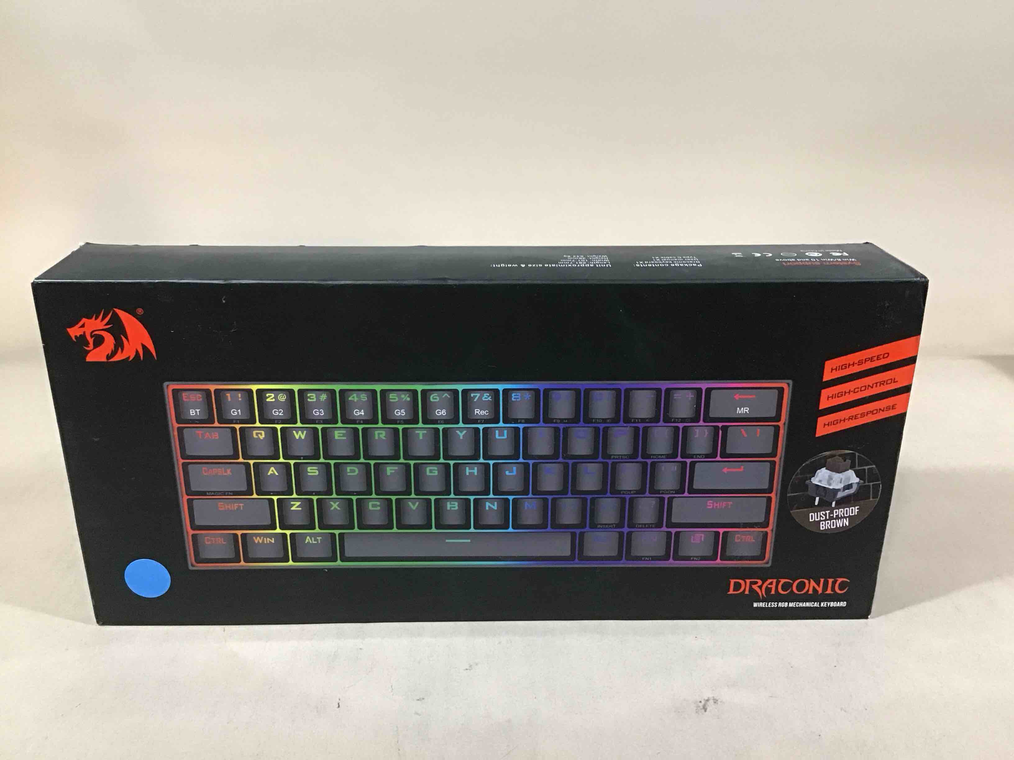 Condition photo showing Good Condition for redragon k530 pro draconic 60% wireless rgb mechanical keyboard, bluetooth/2.4ghz/wired 3-mode 61 keys compact gaming keyboard w/100% hot-swap socket, free-mod plate mounted pcb & tactile brown switch (b084jr4g5f)
