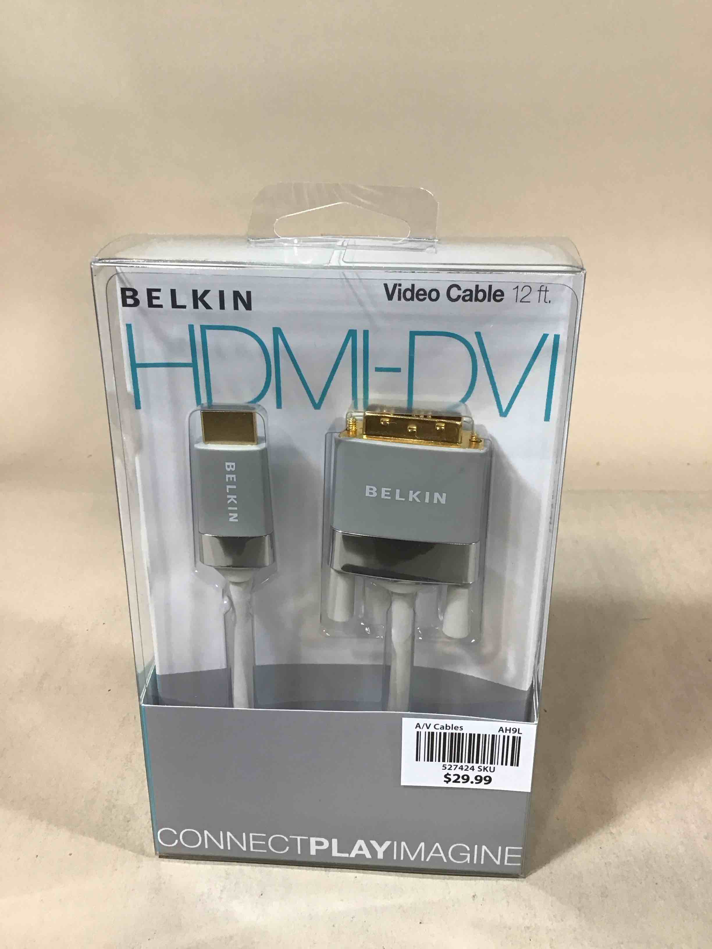 Condition photo showing New/Like New for belkin av22401-12-wht hdmi to dvi-d cable adapter