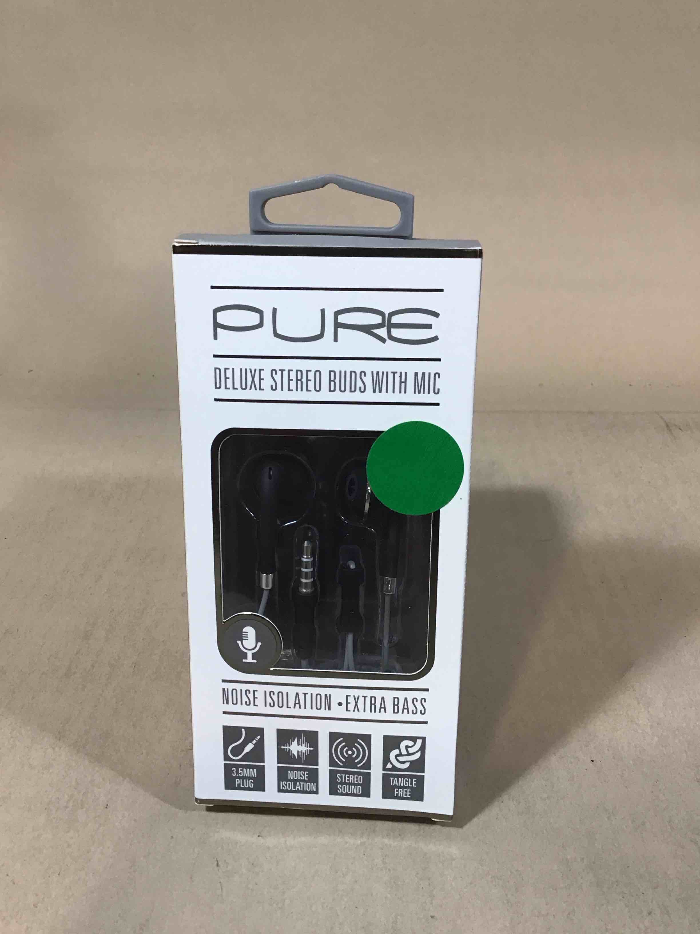 Condition photo showing New/Like New for sentry hm227 pure series stereo in-ear buds with in-line mic assortment